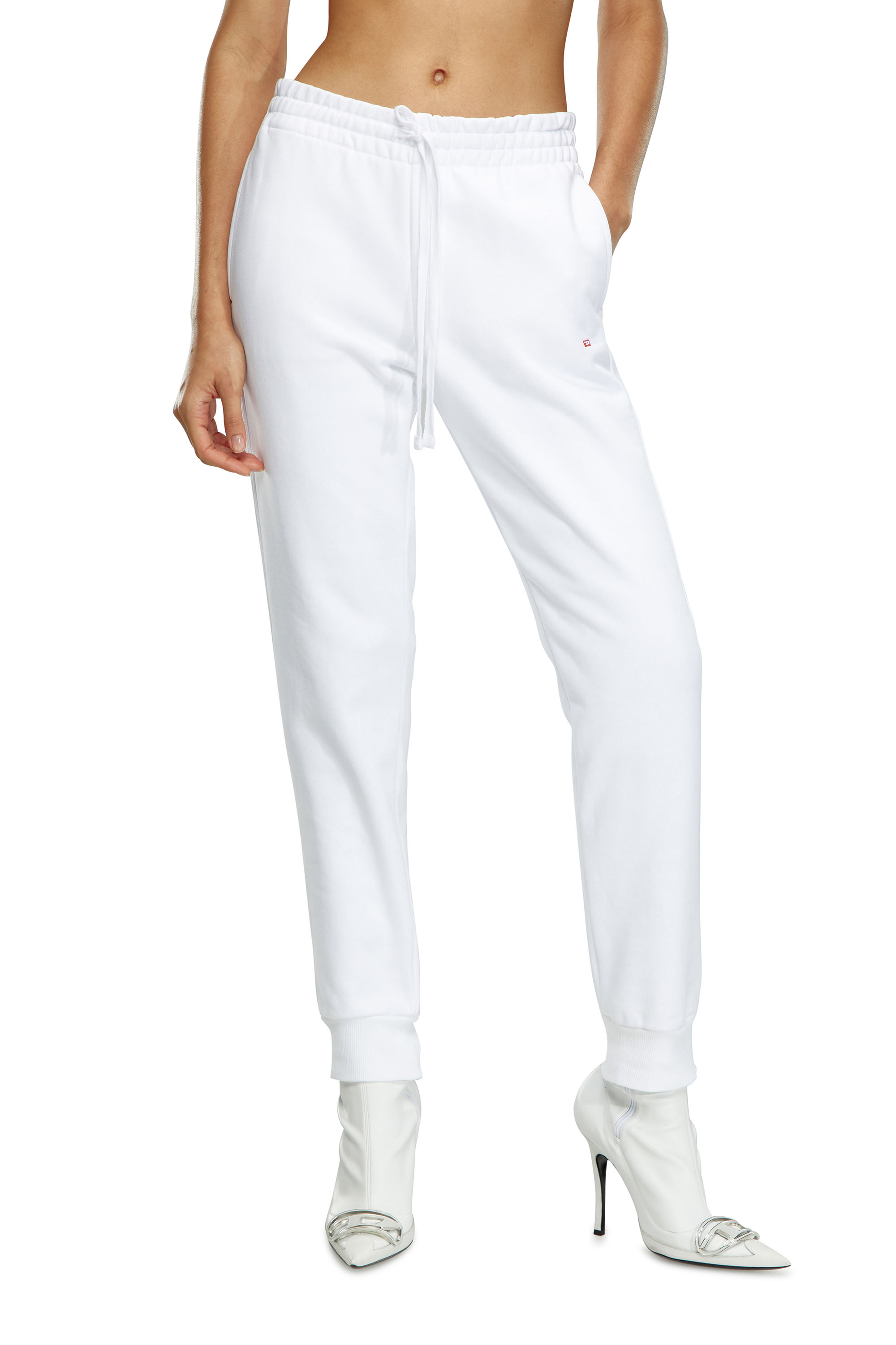 Diesel - P-JAMY-MICRODIV, Woman Sweatpants with micro logo embroidery in White - Image 1