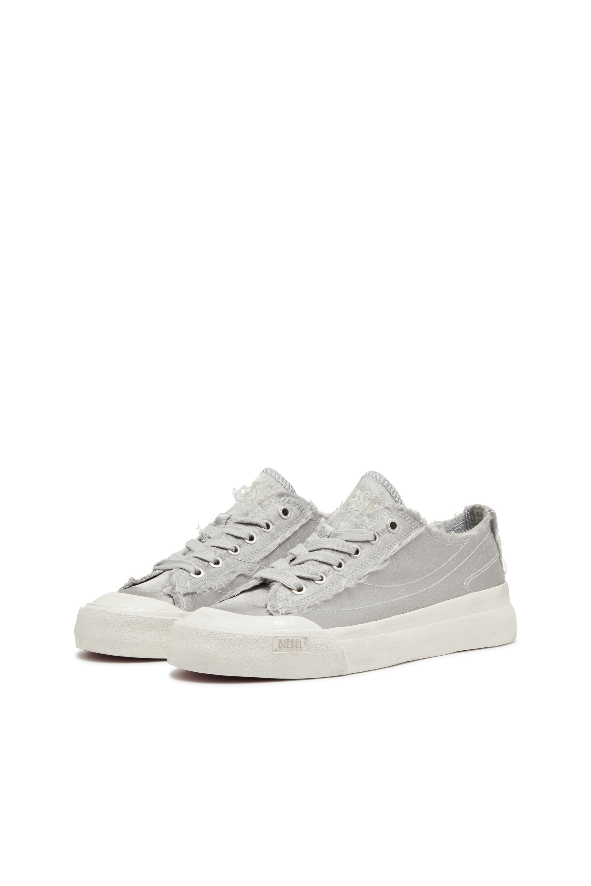 Diesel - S-ATHOS LOW W, Woman's S-Athos Low-Sneakers in distressed satin in Light Grey - 9