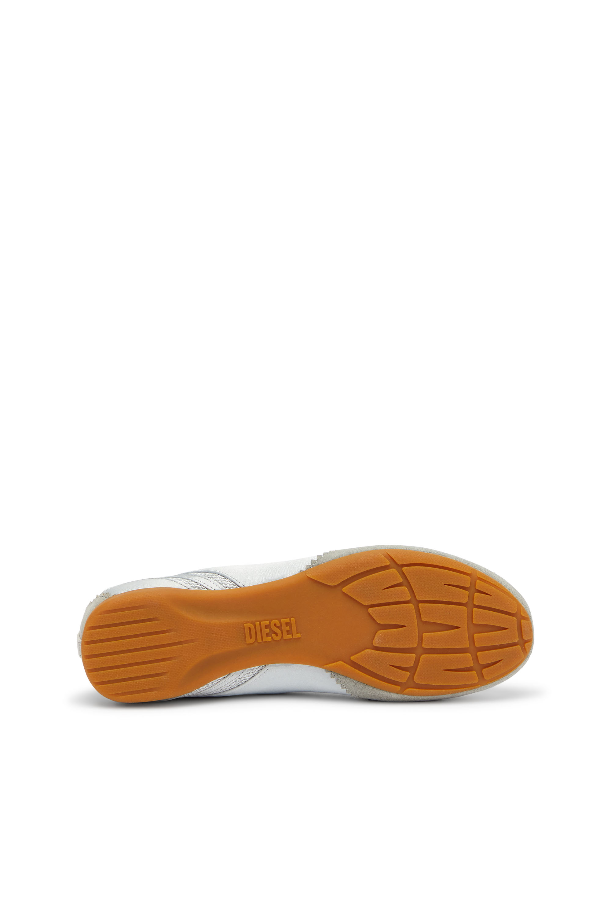 Diesel - D-MILE BALLERINA LACE UP II W, Woman's D-Mile - Ballerina flats in leather and mesh in Light Grey - 4