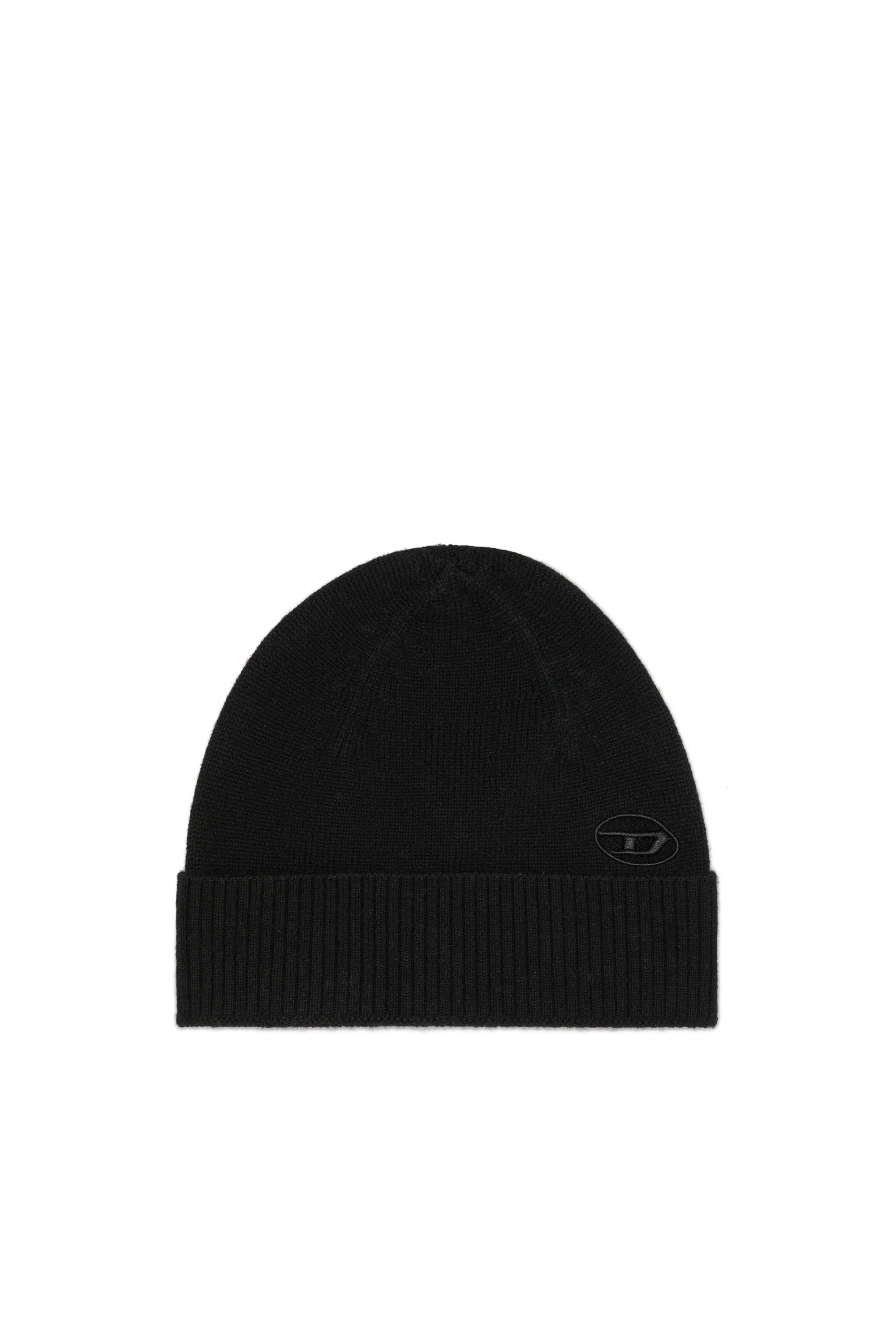 Diesel - K-REV, Unisex Beanie with embroidered Oval D patch in Black - Image 1