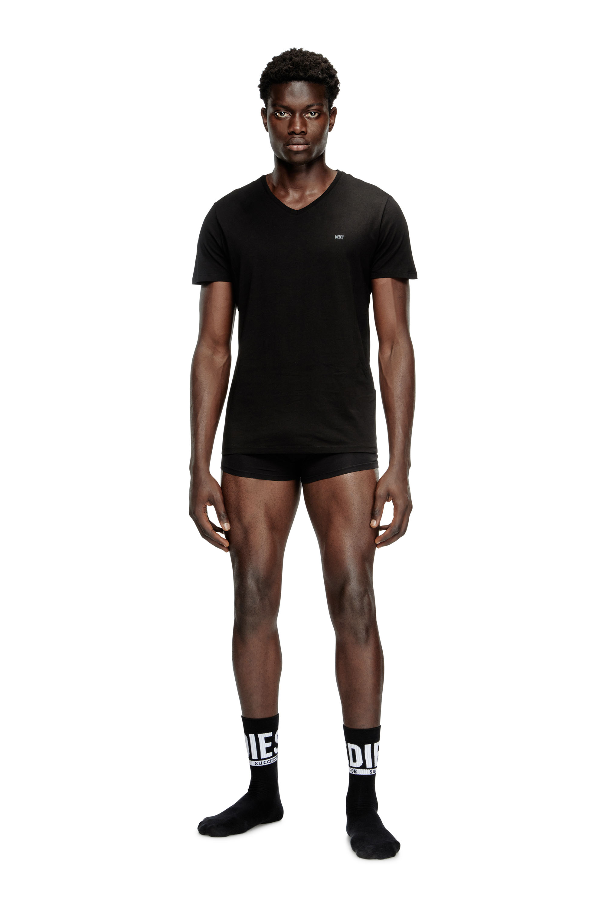 Diesel - UMTEE-MICHAEL3PACK, Man's Three-pack of V-neck T-shirts in Black - 1