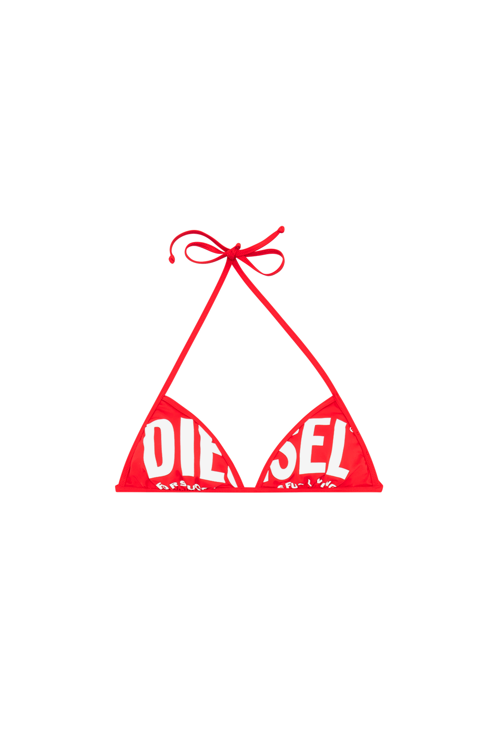 Diesel - BFB-SEES, Woman Triangle bikini top with oversized logo in Red - Image 4