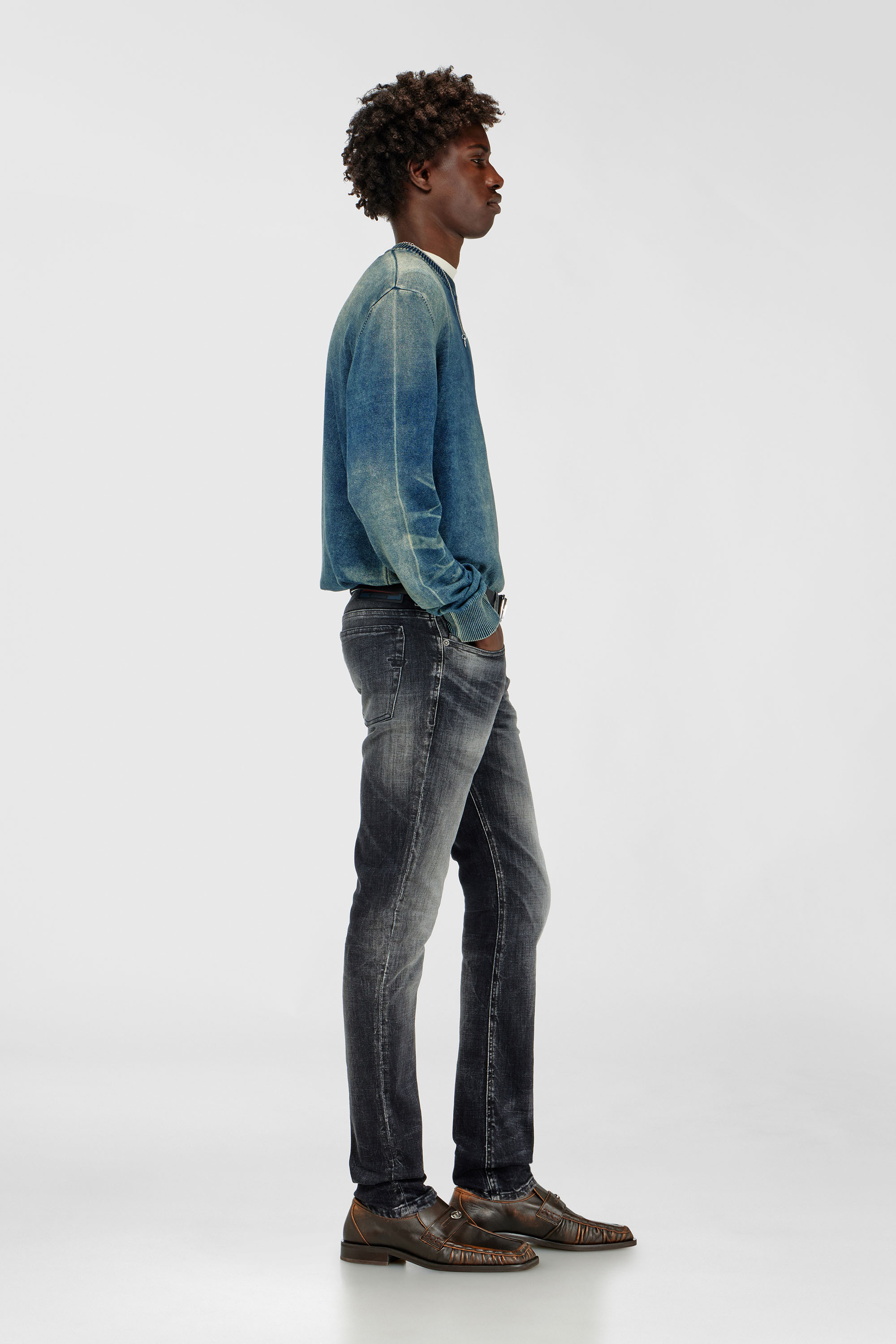 Diesel - Man's Skinny Jeans 1979 Sleenker 09R08, Black/Dark grey - 2