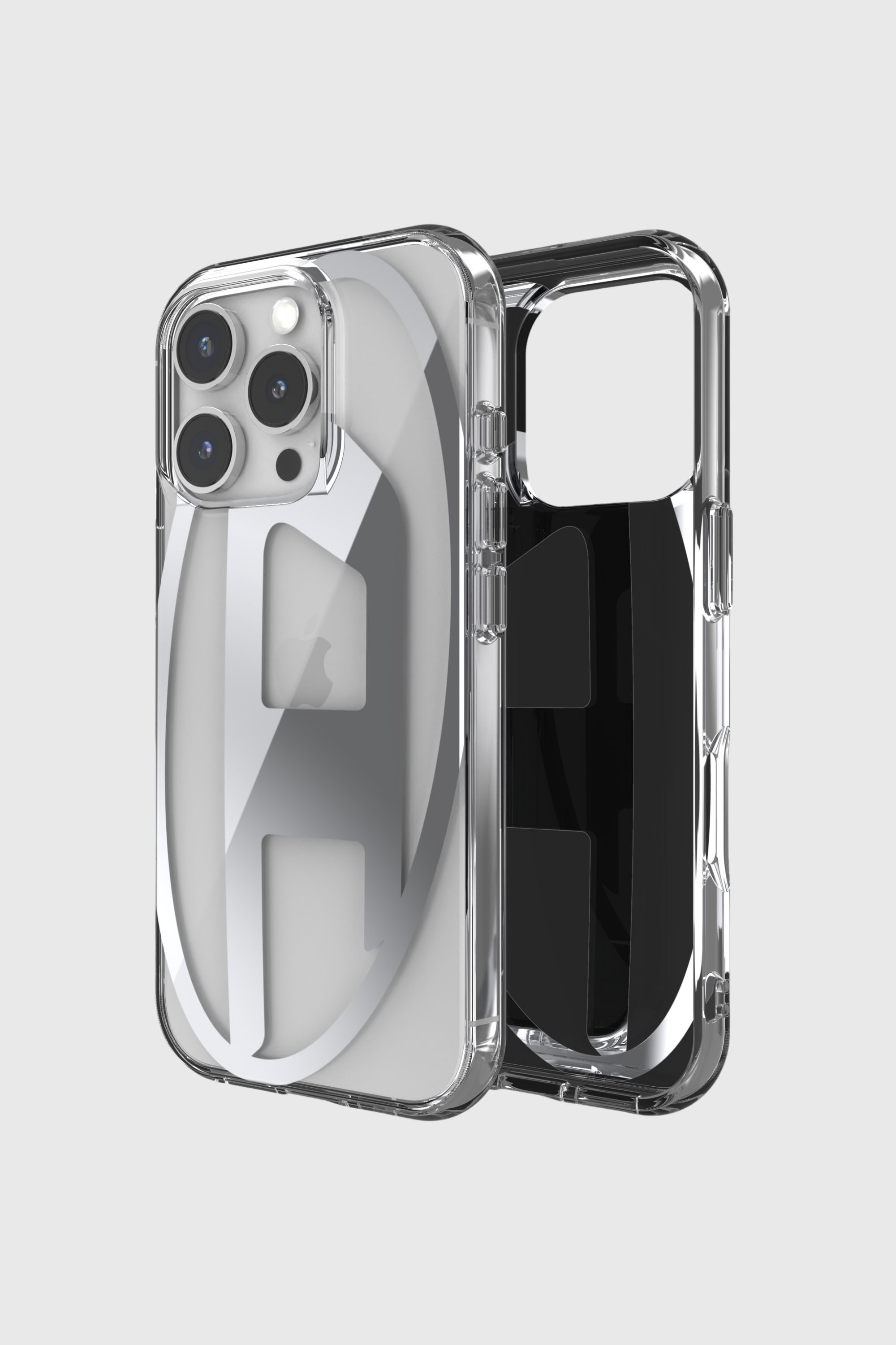 Diesel - 60140 AOP CASE, Unisex's Oval D Mirror Case for iP 16 Pro in Silver - 1