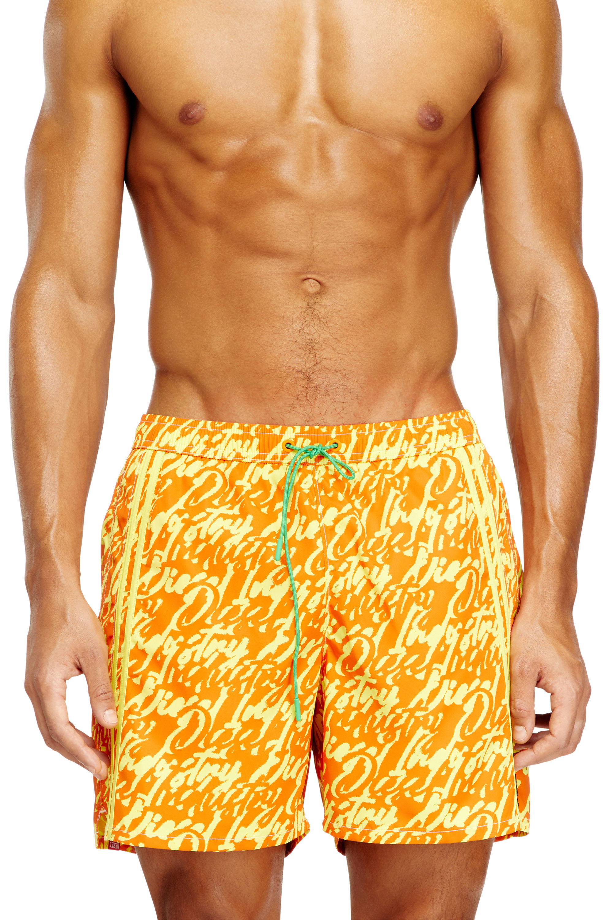 Diesel - SOCCER-41-D-POP, Man's Swim shorts with all-over logo print in null - 1