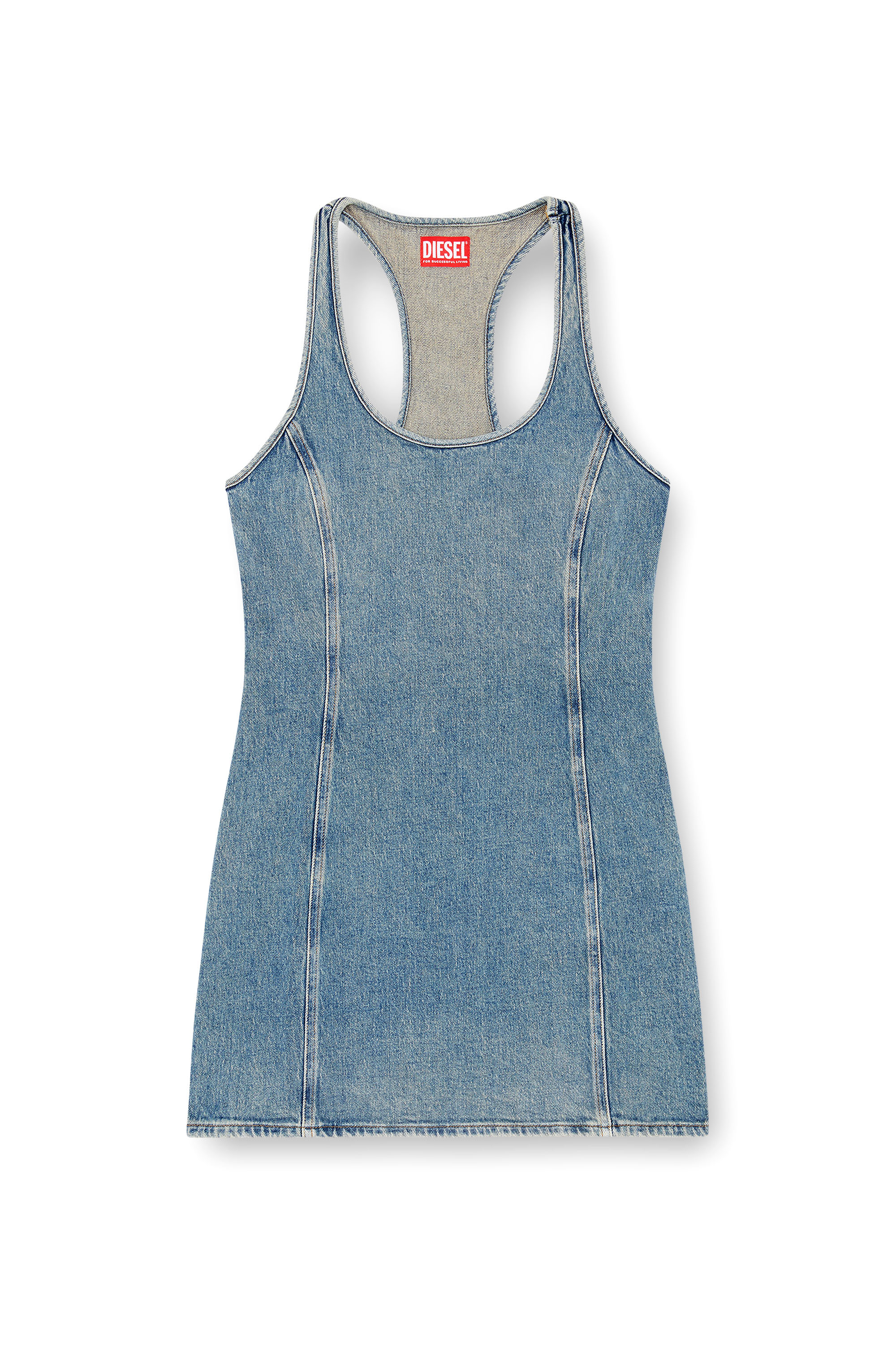 Diesel - DE-ARLYN-D, Woman's Denim tank dress in Light Blue - 3