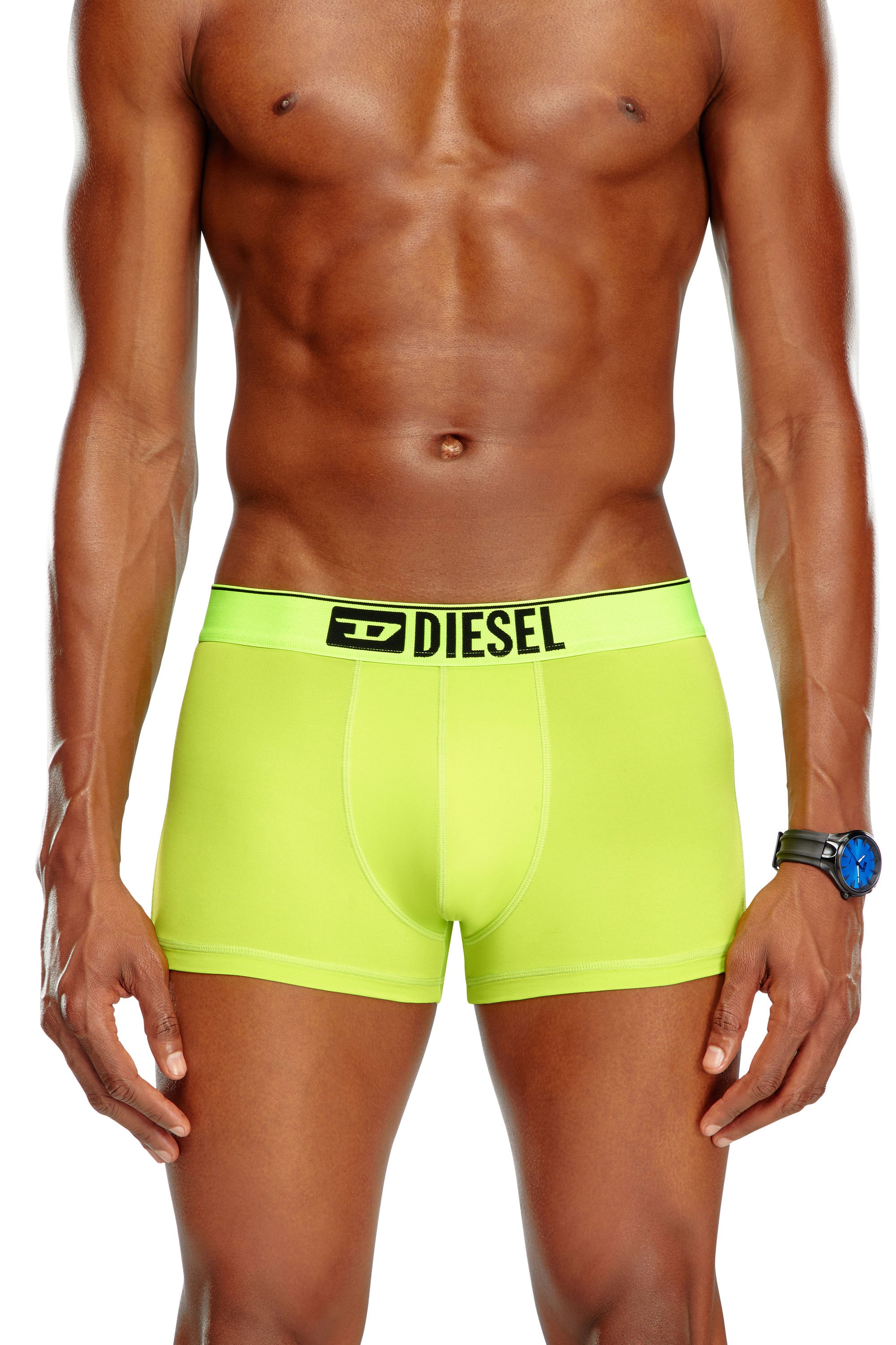 Diesel - UMBX-DAMIEN-CUT, Man Microfibre boxer briefs with logo waist in Yellow - Image 2