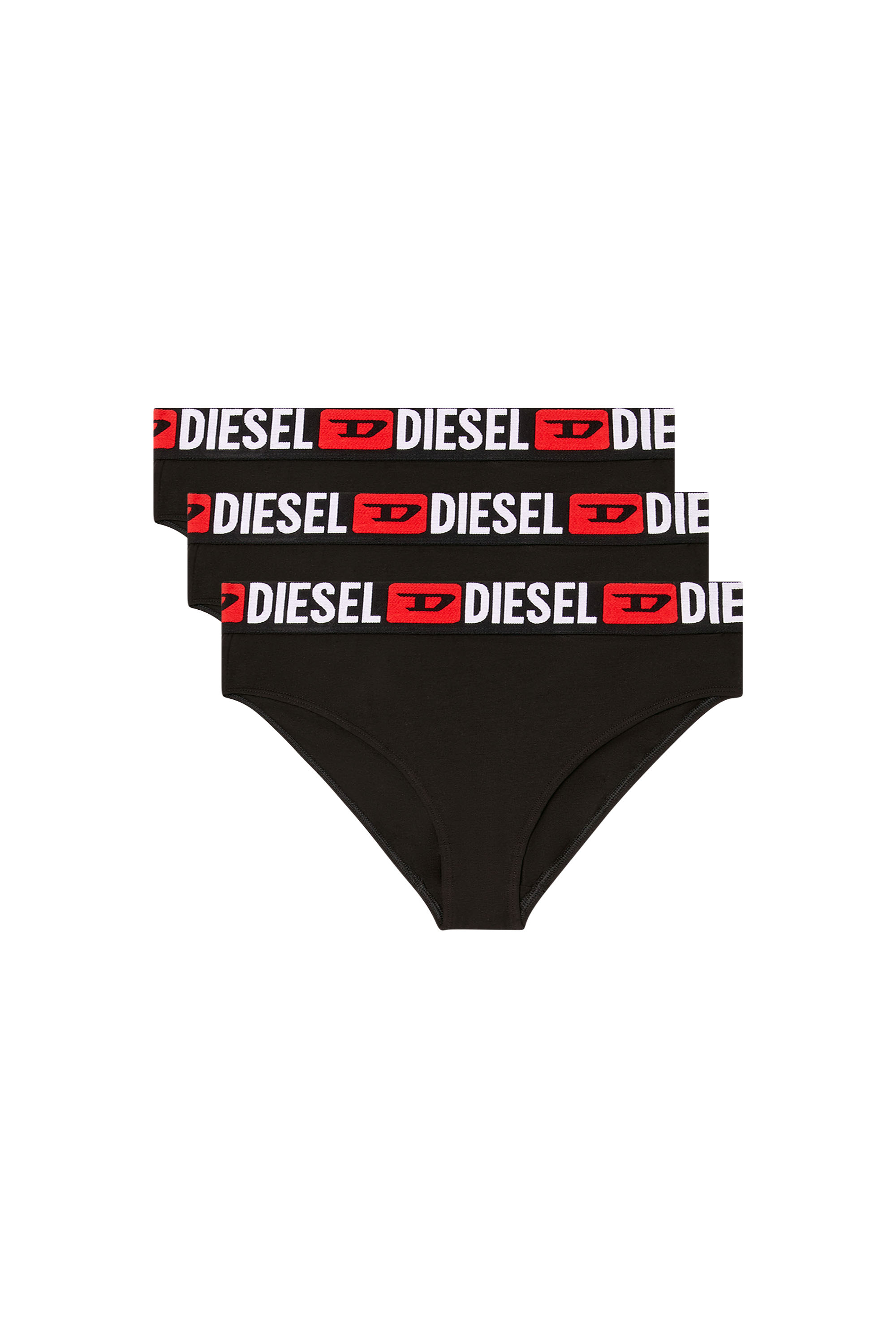 Diesel - SAM-D-CORE-3PACK, Woman's Three-pack briefs with maxi-logo waist in Black - 1