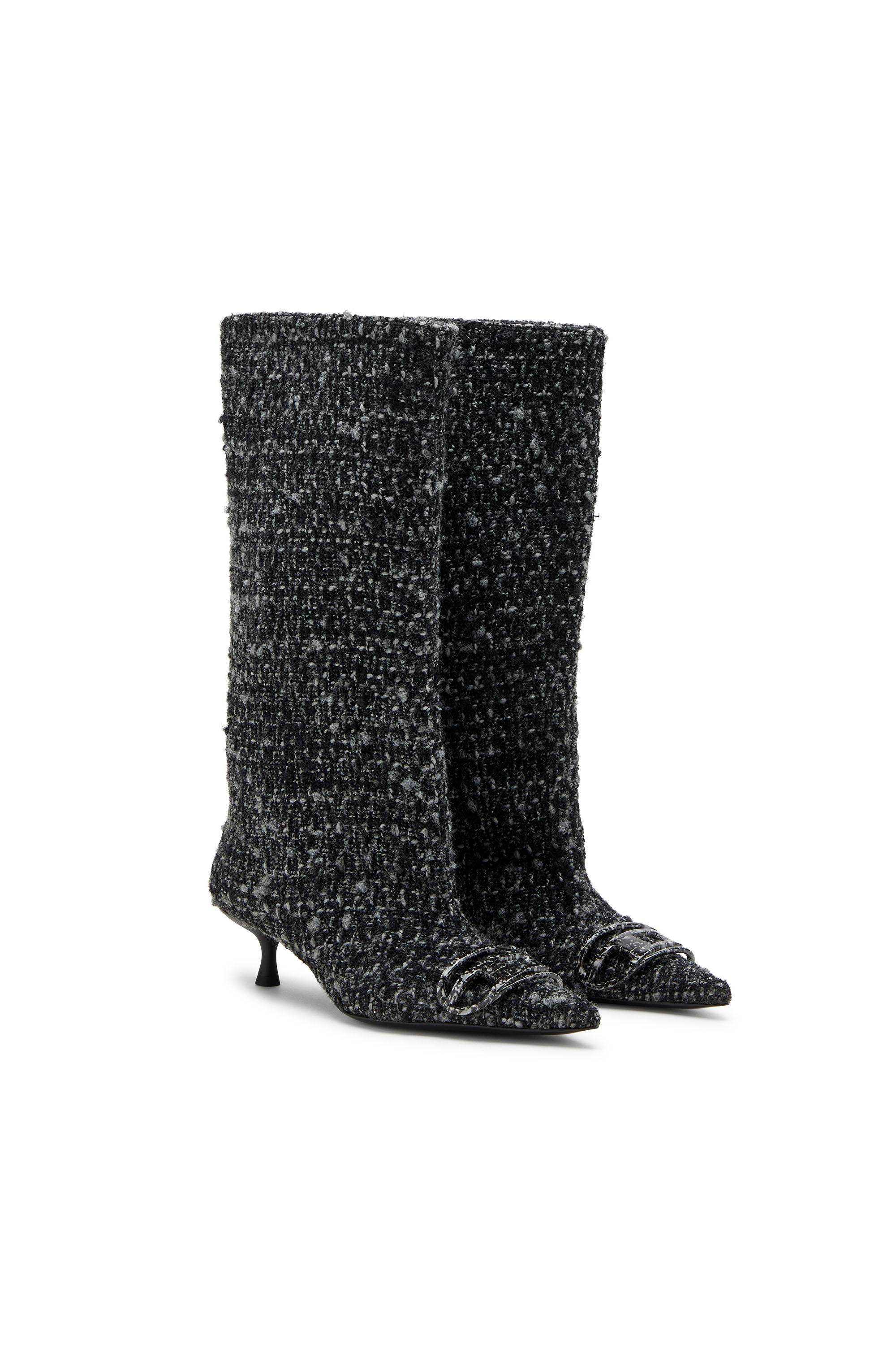 Diesel - D-VENUS 40 KB TUBE, Woman's D-Venus-Bouclé  knee-high boots in Black - 2