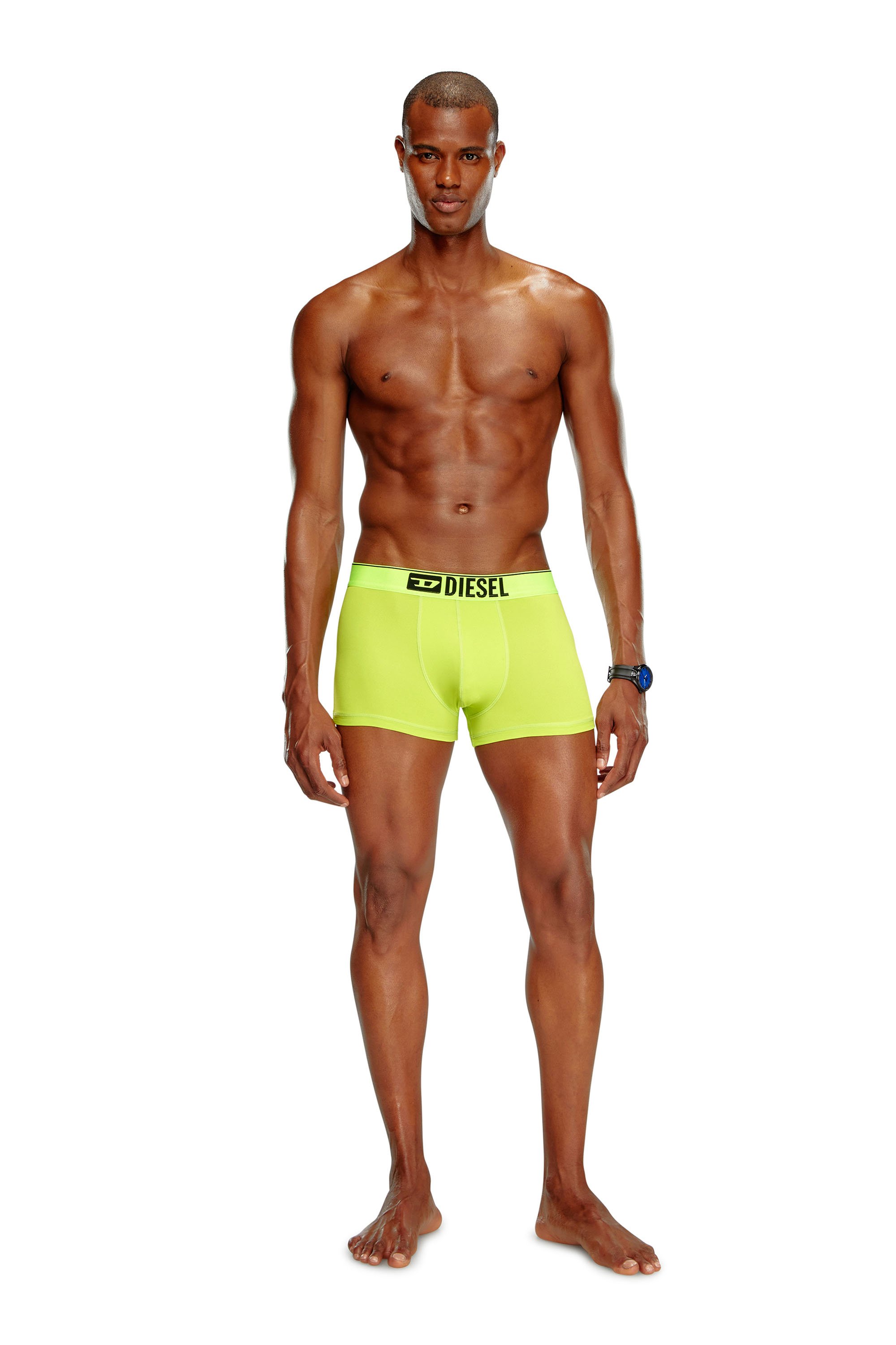 Diesel - UMBX-DAMIEN-CUT, Man Microfibre boxer briefs with logo waist in Yellow - Image 1