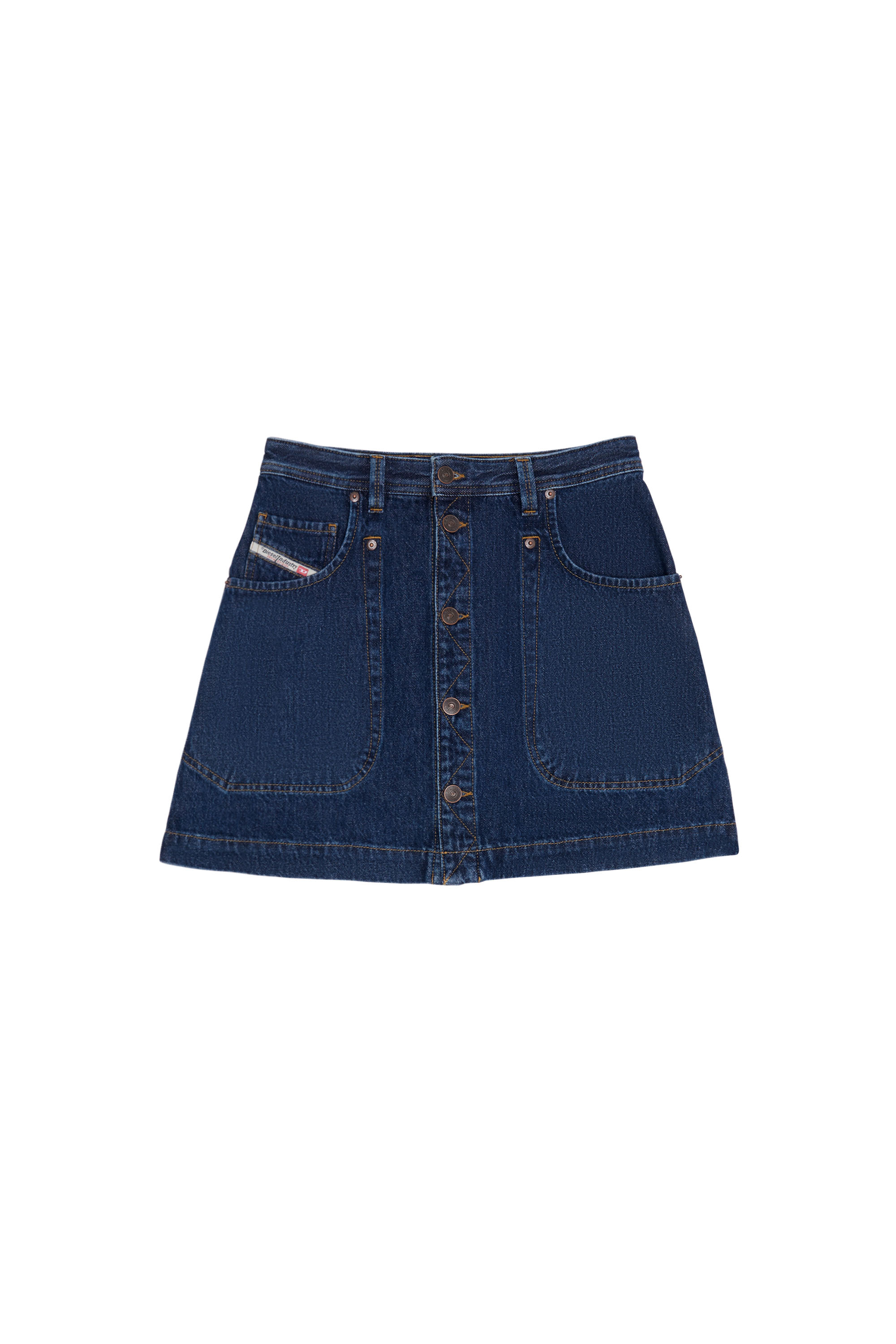 Diesel - DE-ALBUS A-LINE SKIRT, Dark Blue - Image 3
