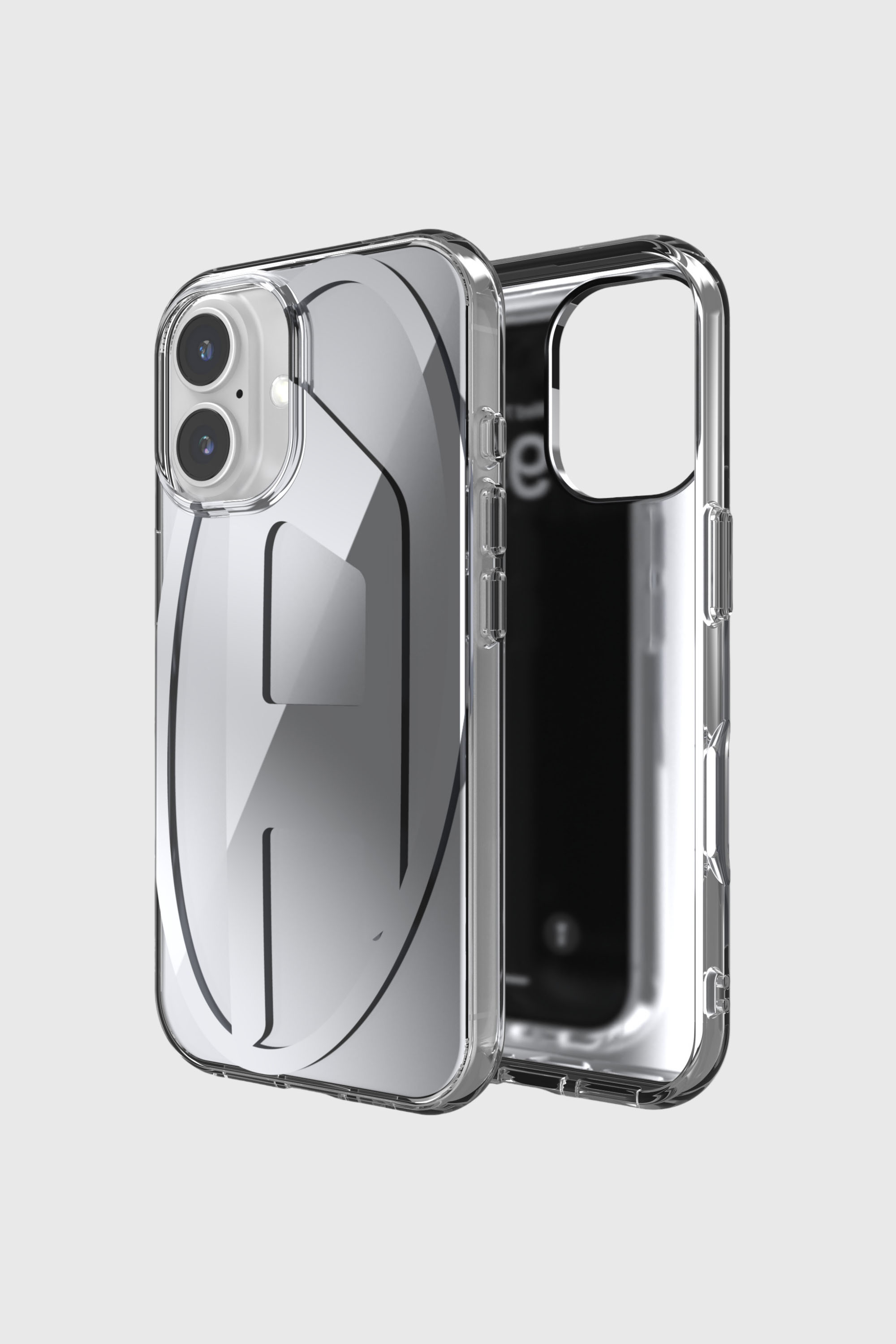 Diesel - 60159 AOP CASE, Unisex's Oval D Mirror Case for iP 16 in Grey - 1