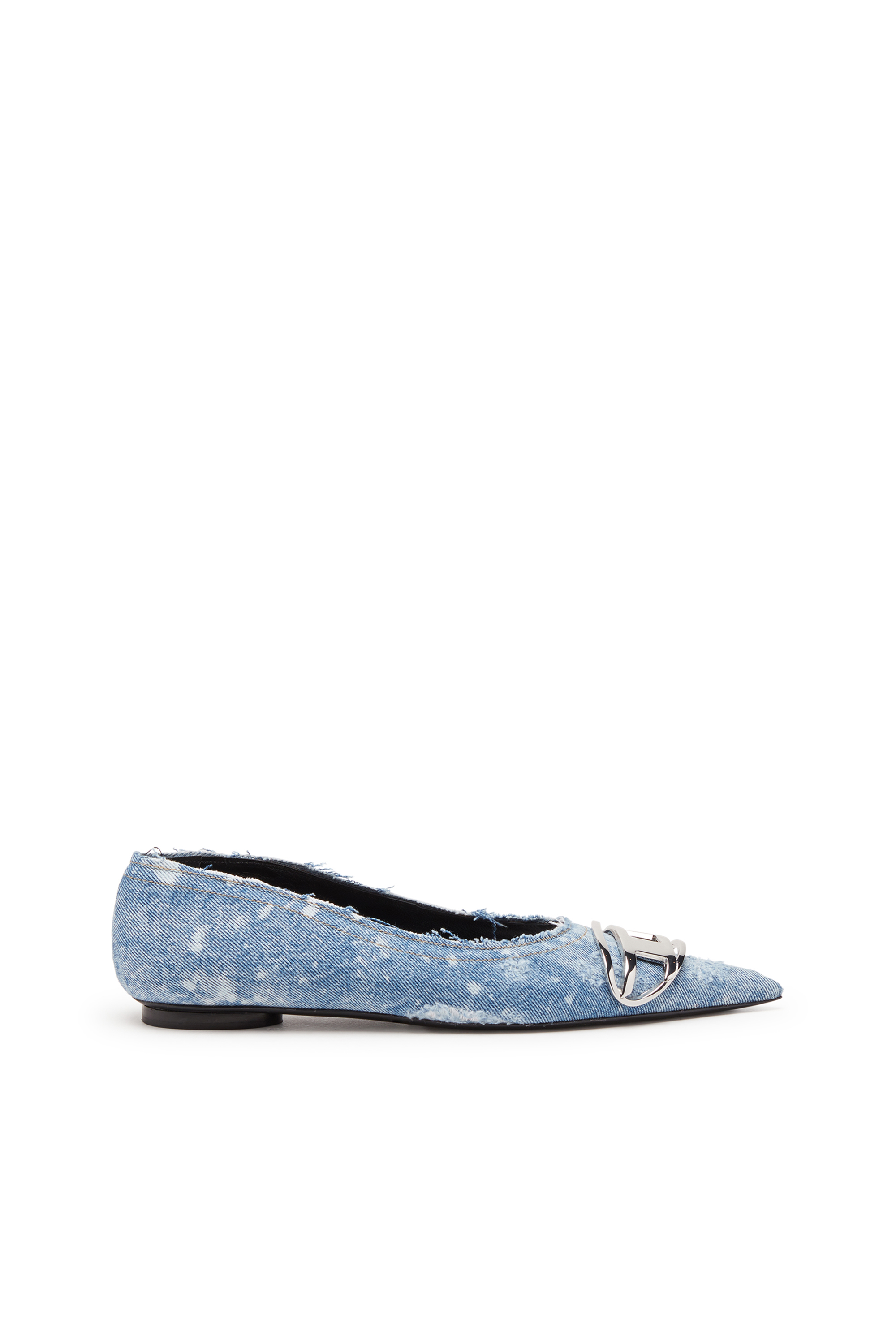 Diesel - D-VENUS BAL, Woman's D-Venus-Ballerina flats with mirror finish in Light Blue - 1