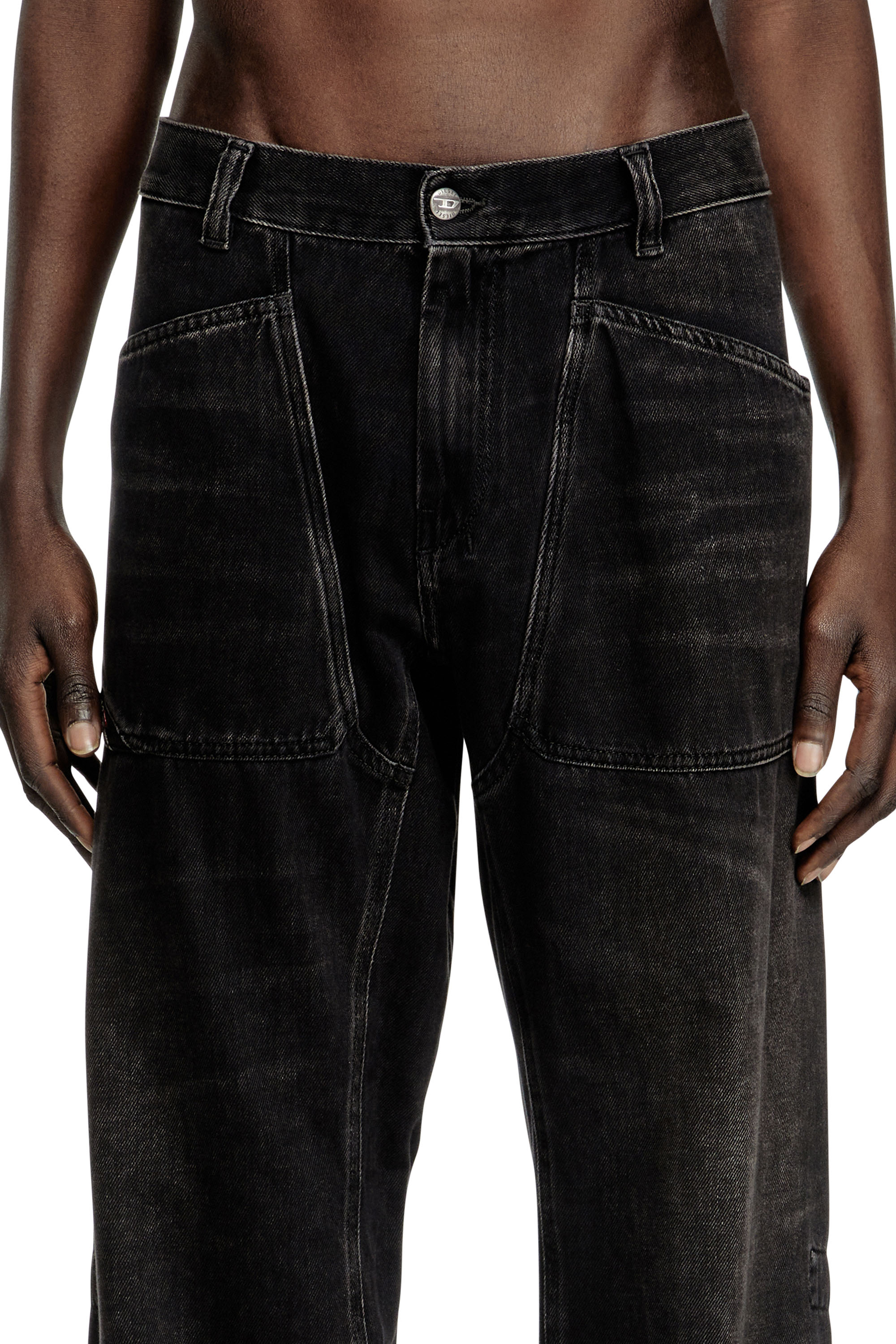 Relaxed Jeans D-Zeta 09J96, Black/Dark grey Diesel - Man's Relaxed Jeans D-Zeta 09J96, Black/Dark grey - 5