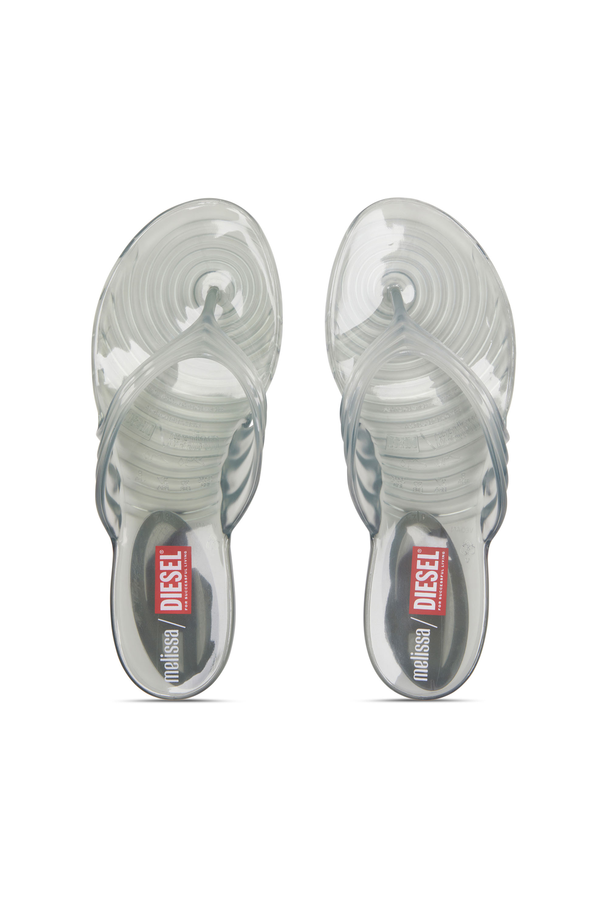 Diesel - MELISSA QUANTUM THONG, Woman's Sculptural flip-flops in Melflex® in Light Grey - 4