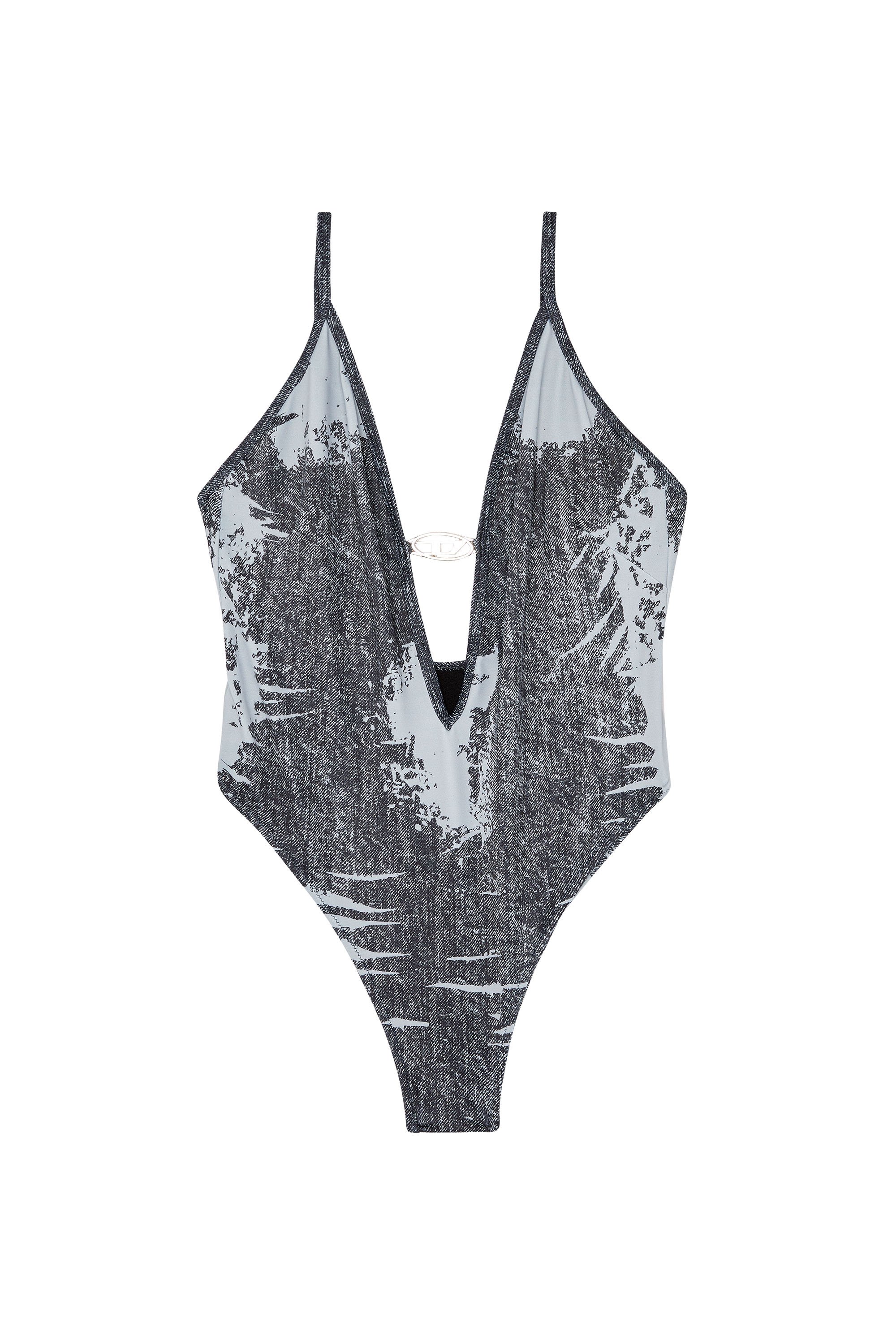 Diesel - BFSW-DENIM-BODY, Woman's Swimsuit with denim print in Black - 4