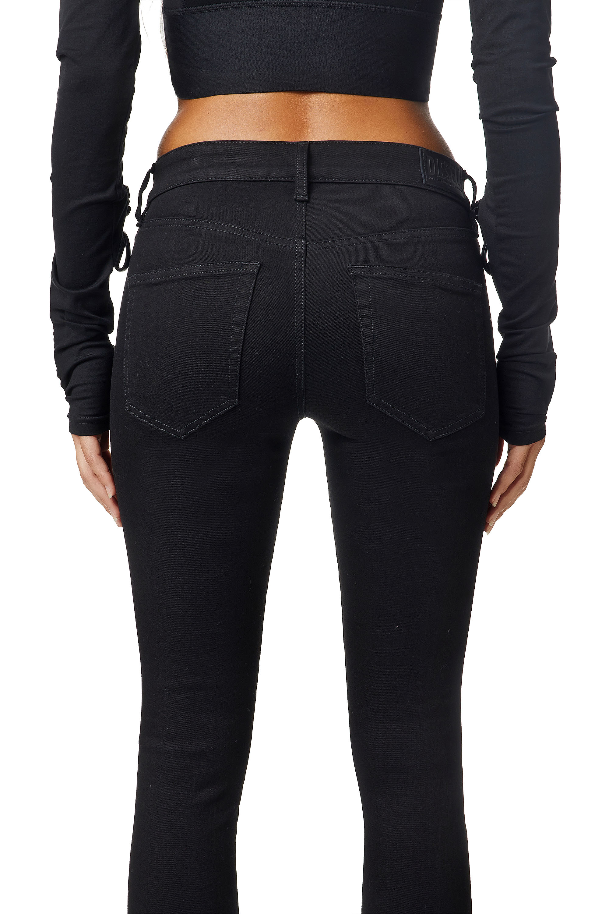 Diesel - 2017 Slandy 069EF Super skinny Jeans, Black/Dark grey - Image 4