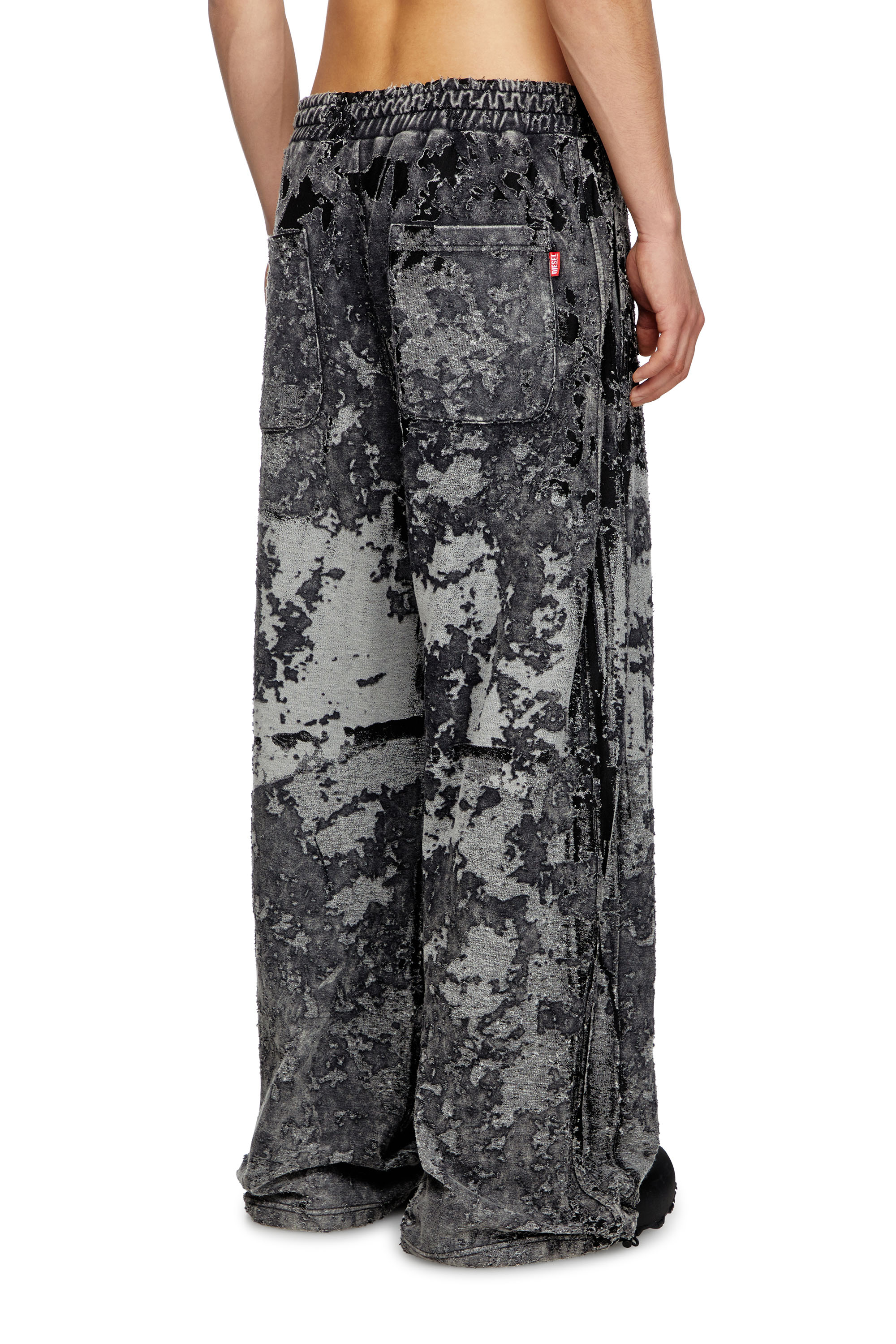 Diesel - P-MARTIS-SHOW, Man's Burnout track pants with camo effect in Black - 4