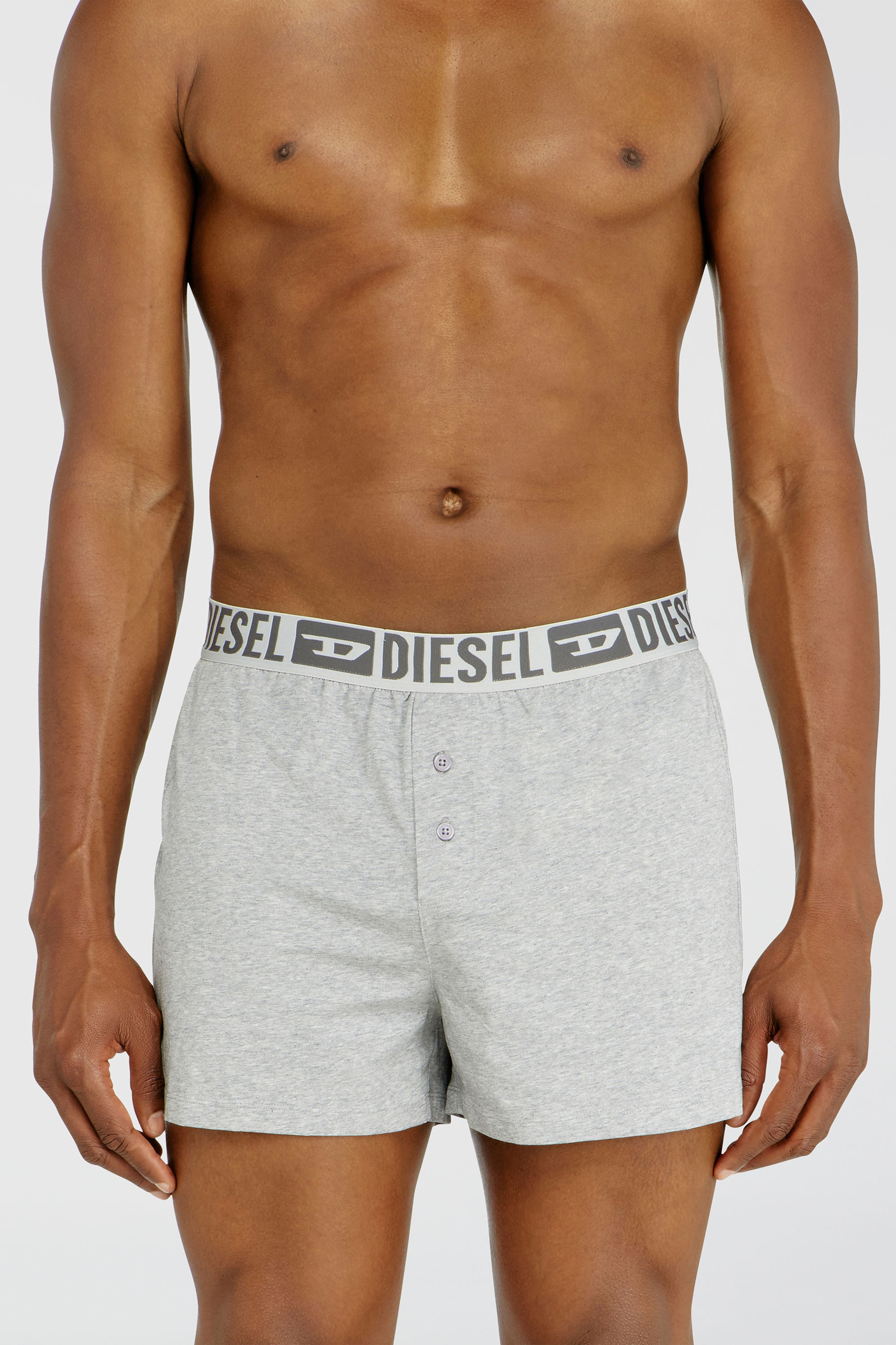 Diesel - STARKIE-D-CORE-2PACK, Man's Two-pack boxer shorts in stretch cotton in Grey/Black - 3