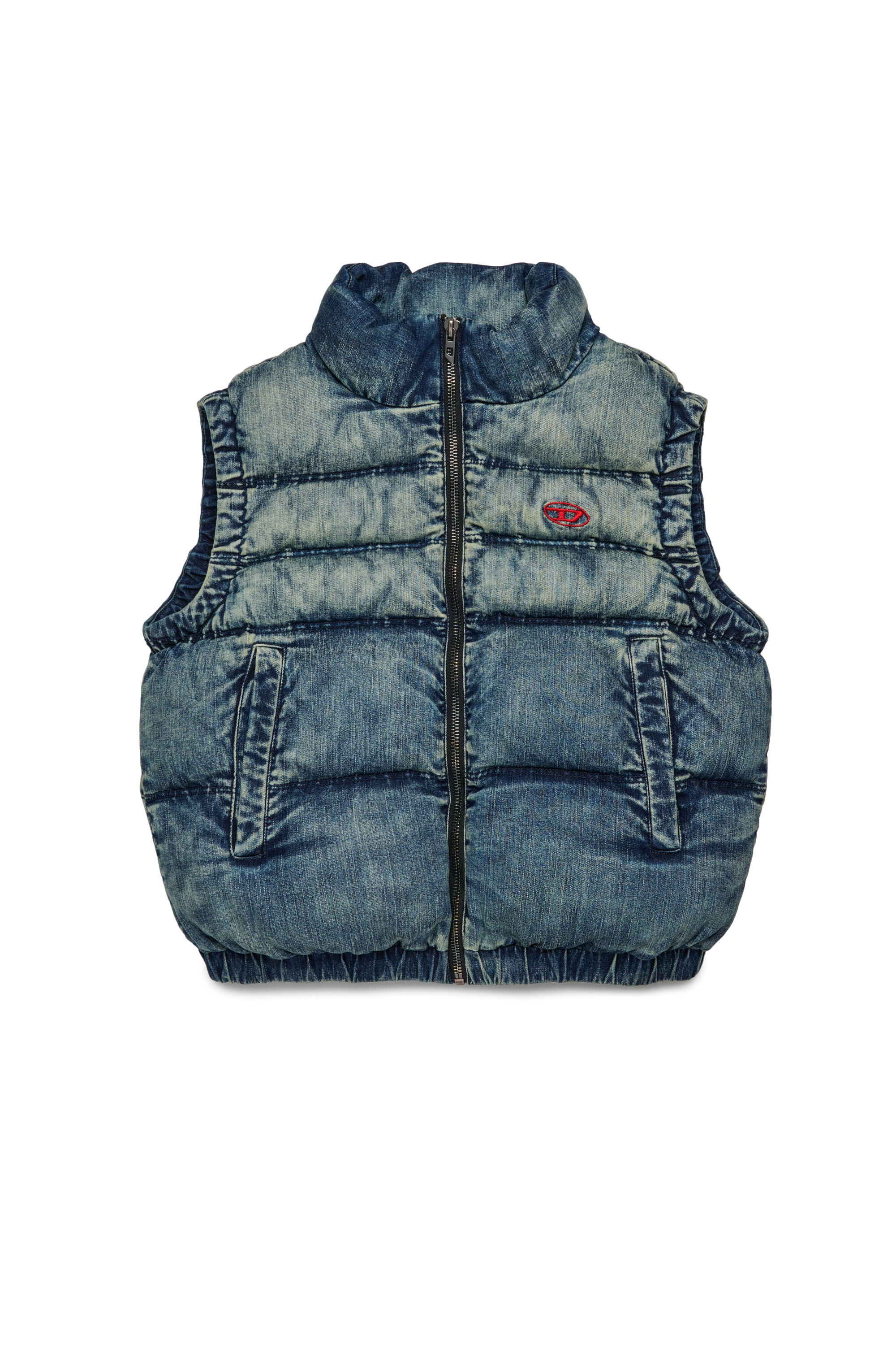 Diesel - JWMONSSL, Unisex's Denim vest with zipper and padding in Dark Blue - 1