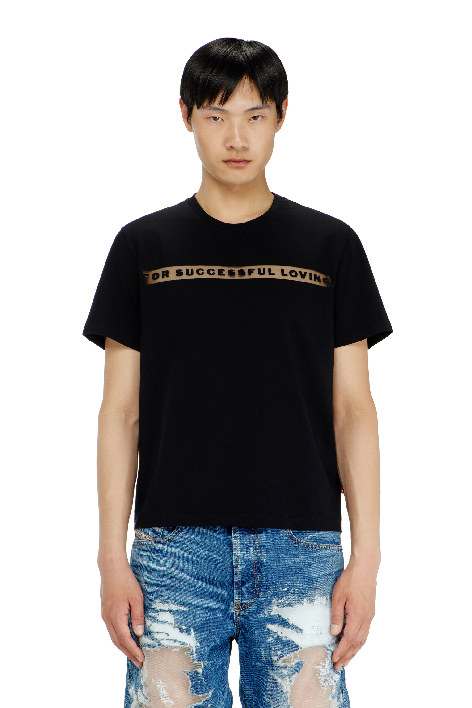 Diesel - PR-T-NOTS-CHI-R, Unisex's T-shirt with For Successful Loving logo in Black - 3