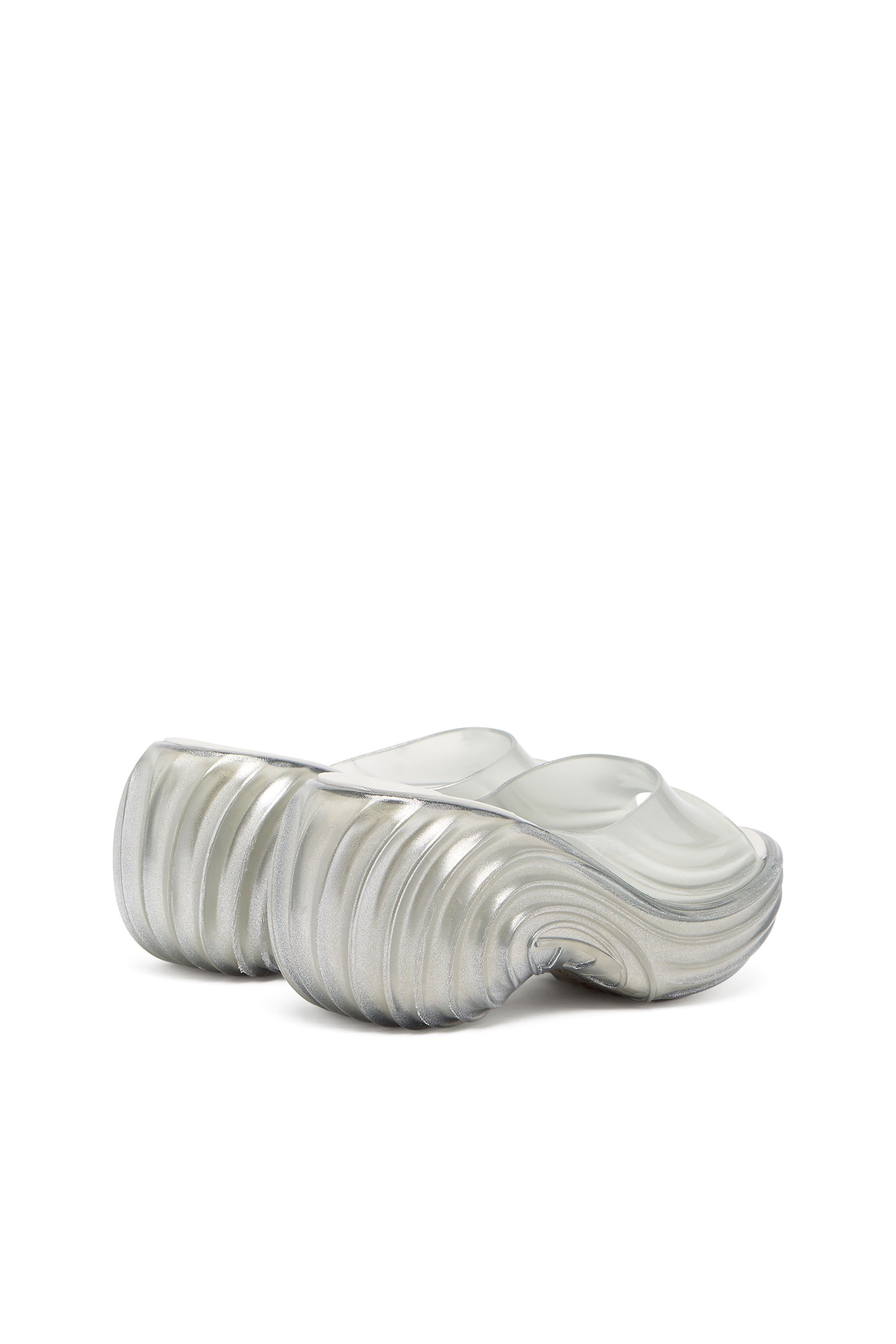 Diesel - MELISSA QUANTUM PLATFORM, Woman's Platform mule in Melflex&reg; in Silver - 4