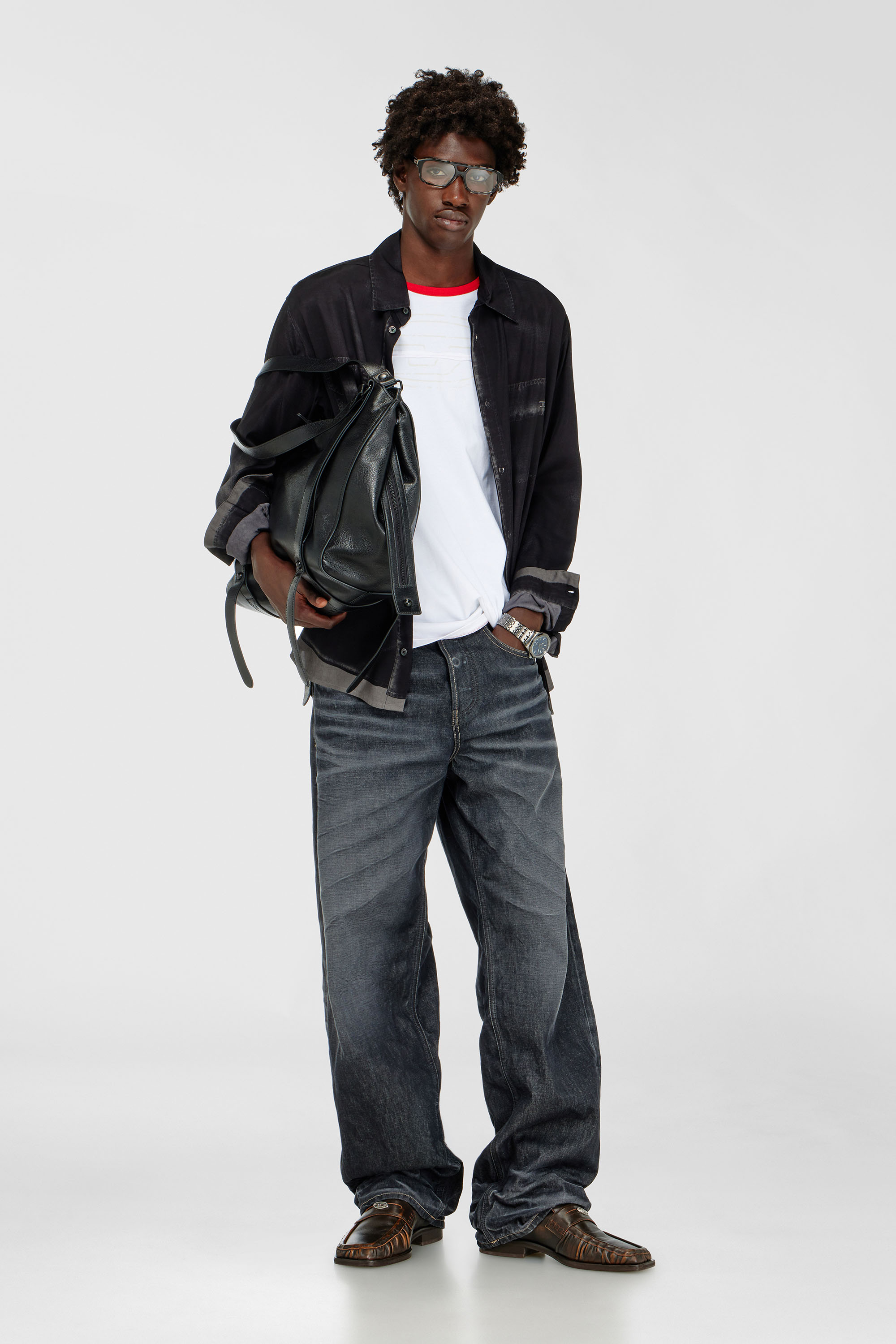 Diesel - T-ADJUST-CUT-OD, Man's T-shirt with sectioned Oval D in null - 1