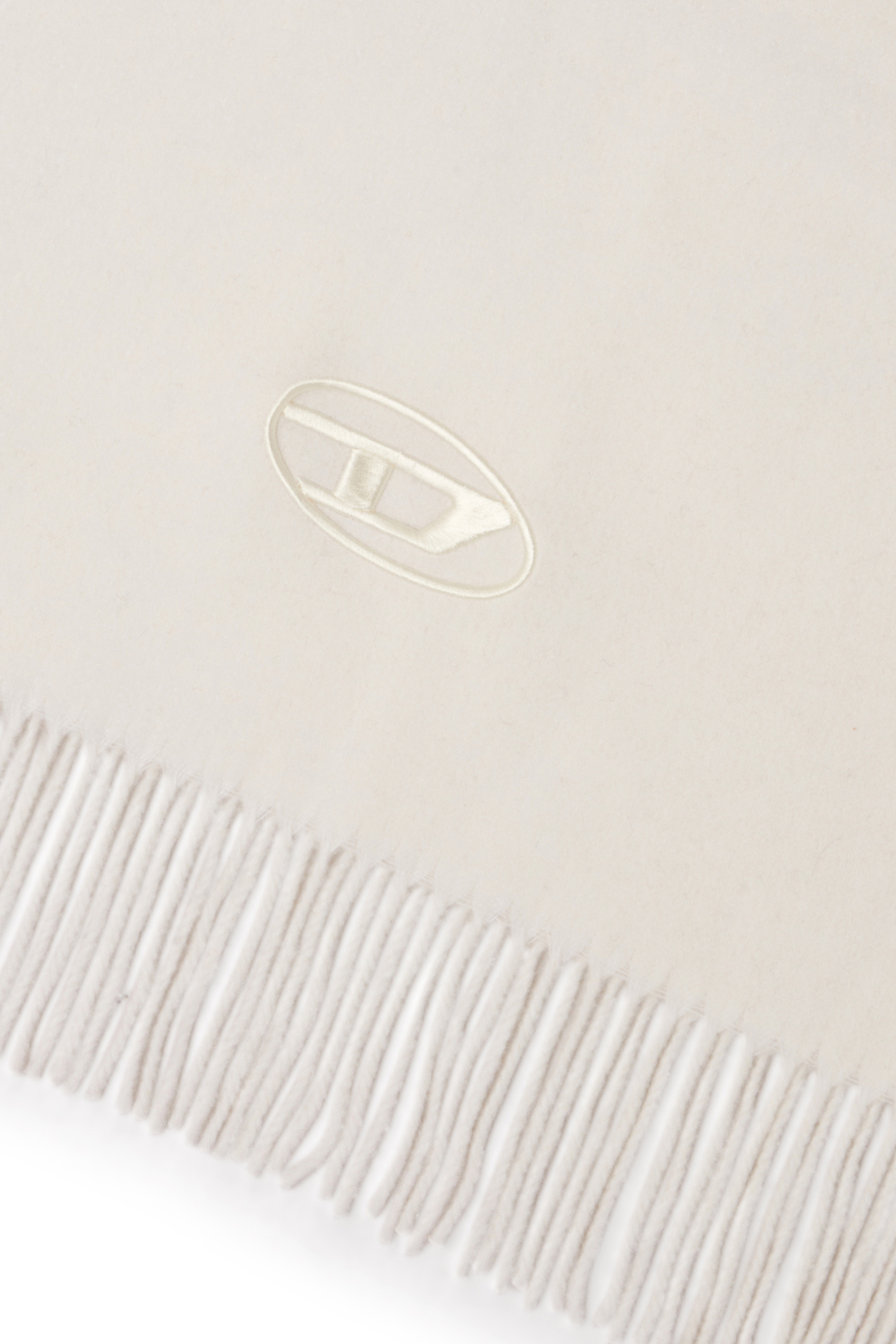 Diesel - S-IMON-D-LONG, Man's Wool-blend scarf with fringed edges in White - 3