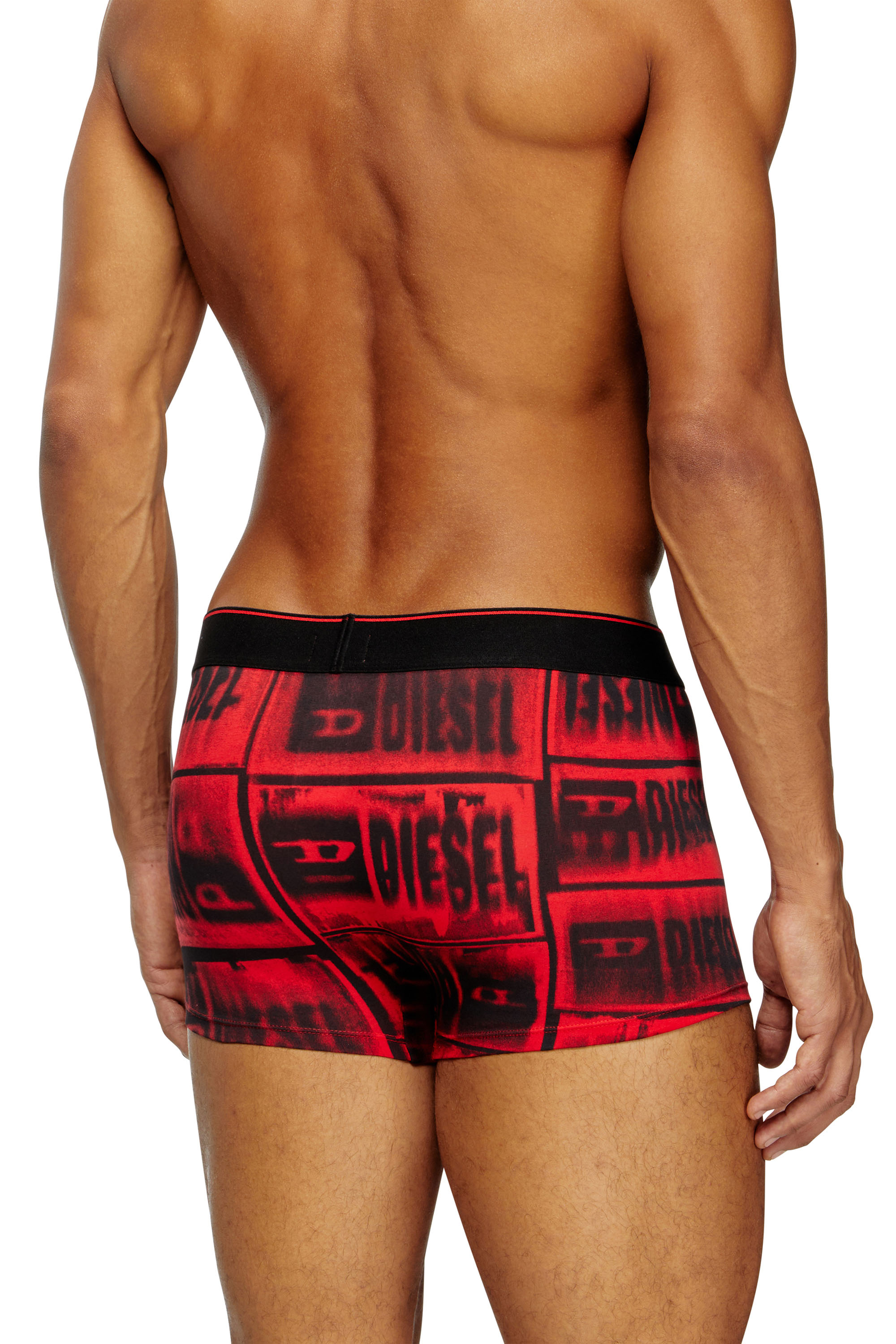 Diesel - DAMIEN-D-BOX, Man's Boxer briefs with faded logo print in Red - 3
