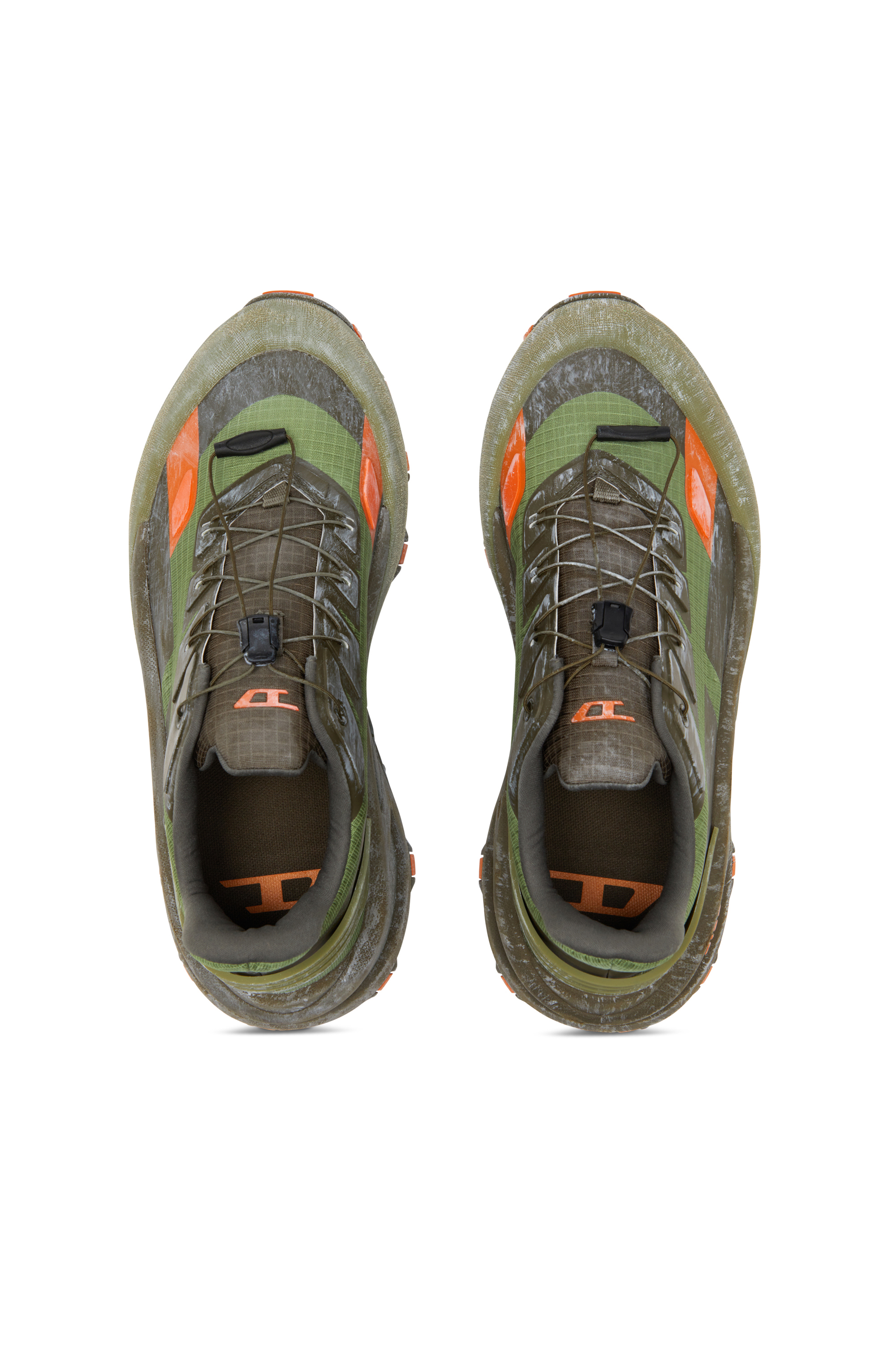 Diesel - D-CAGE RUNNER, Man's Cage sneaker in Green/Orange - 5