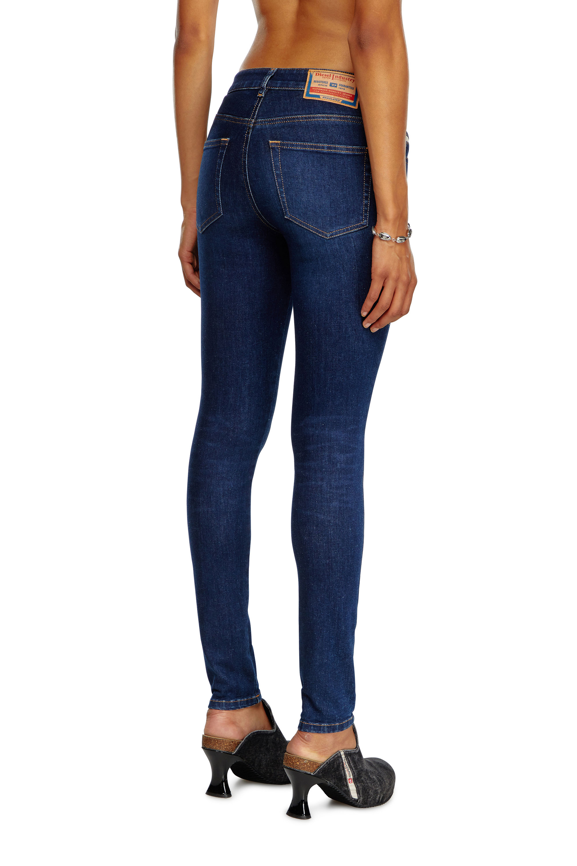 Diesel - Woman Super skinny Jeans 2017 Slandy 09J12, Dark Blue - Image 3