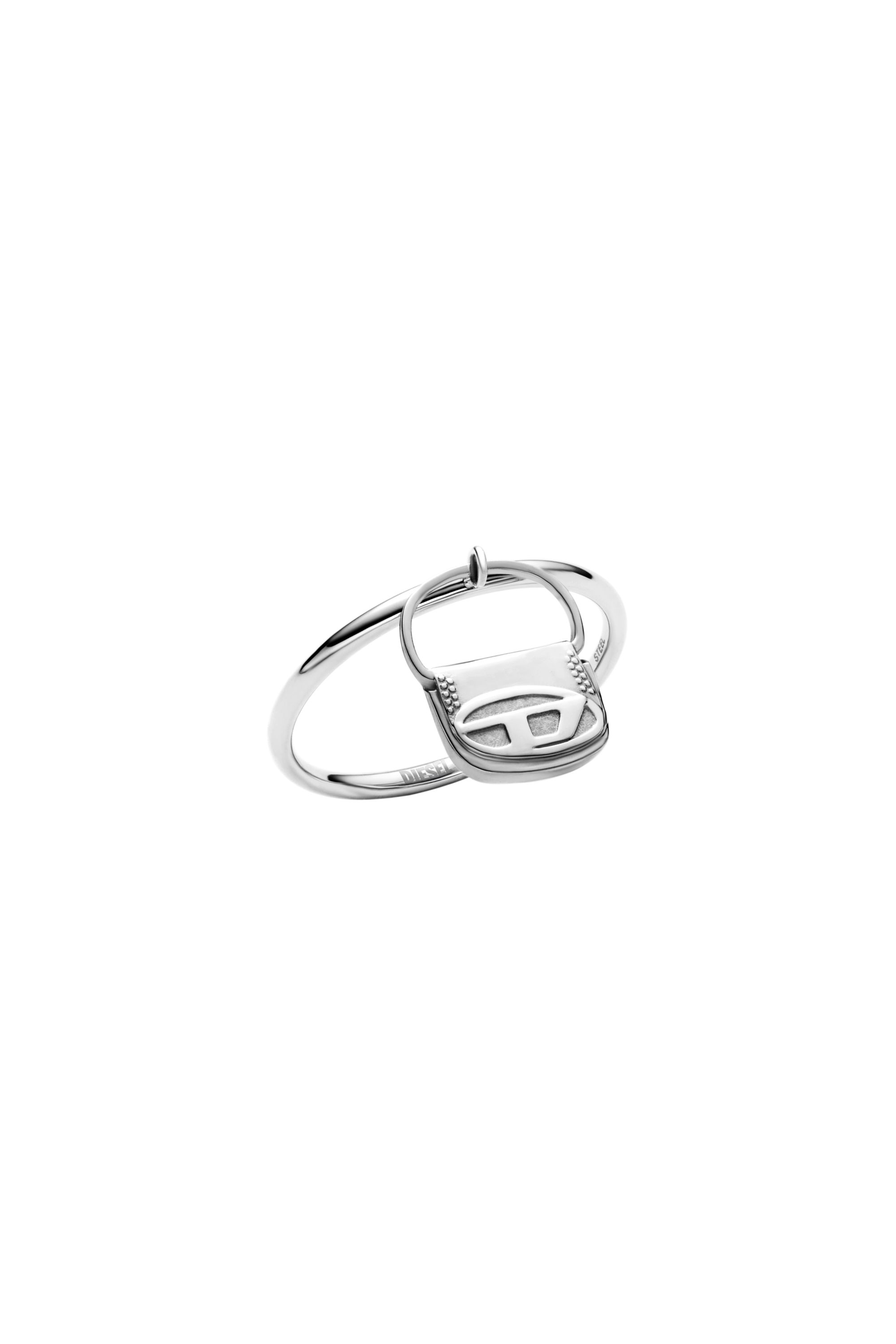 Diesel - DX1619040 JEWELLERY, Unisex's Stainless steel 1dr bag charm ring in Silver - 1
