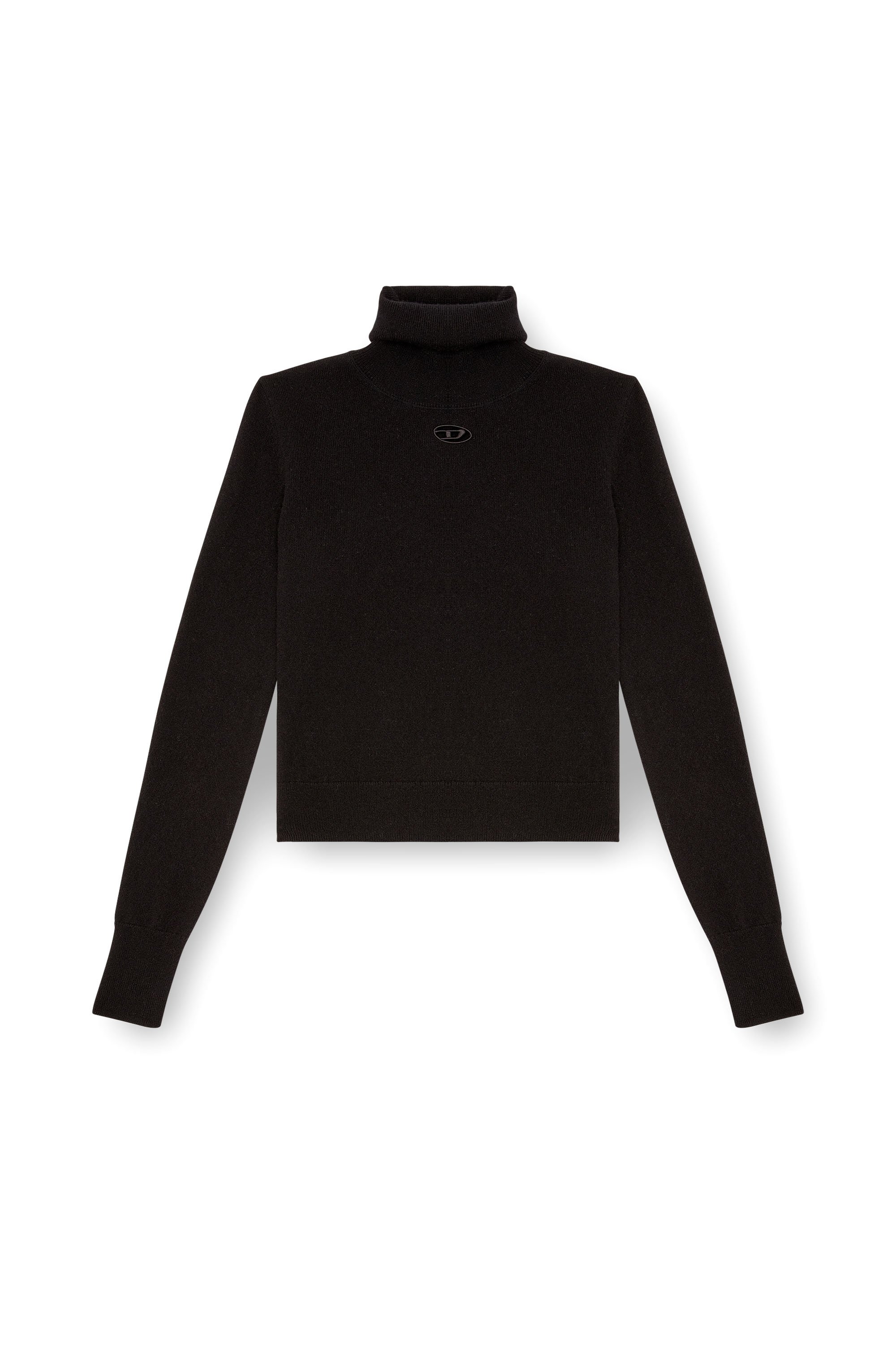 Diesel - M-AREESAX-TN, Woman's Turtleneck jumper in wool and cashmere in Black - 3