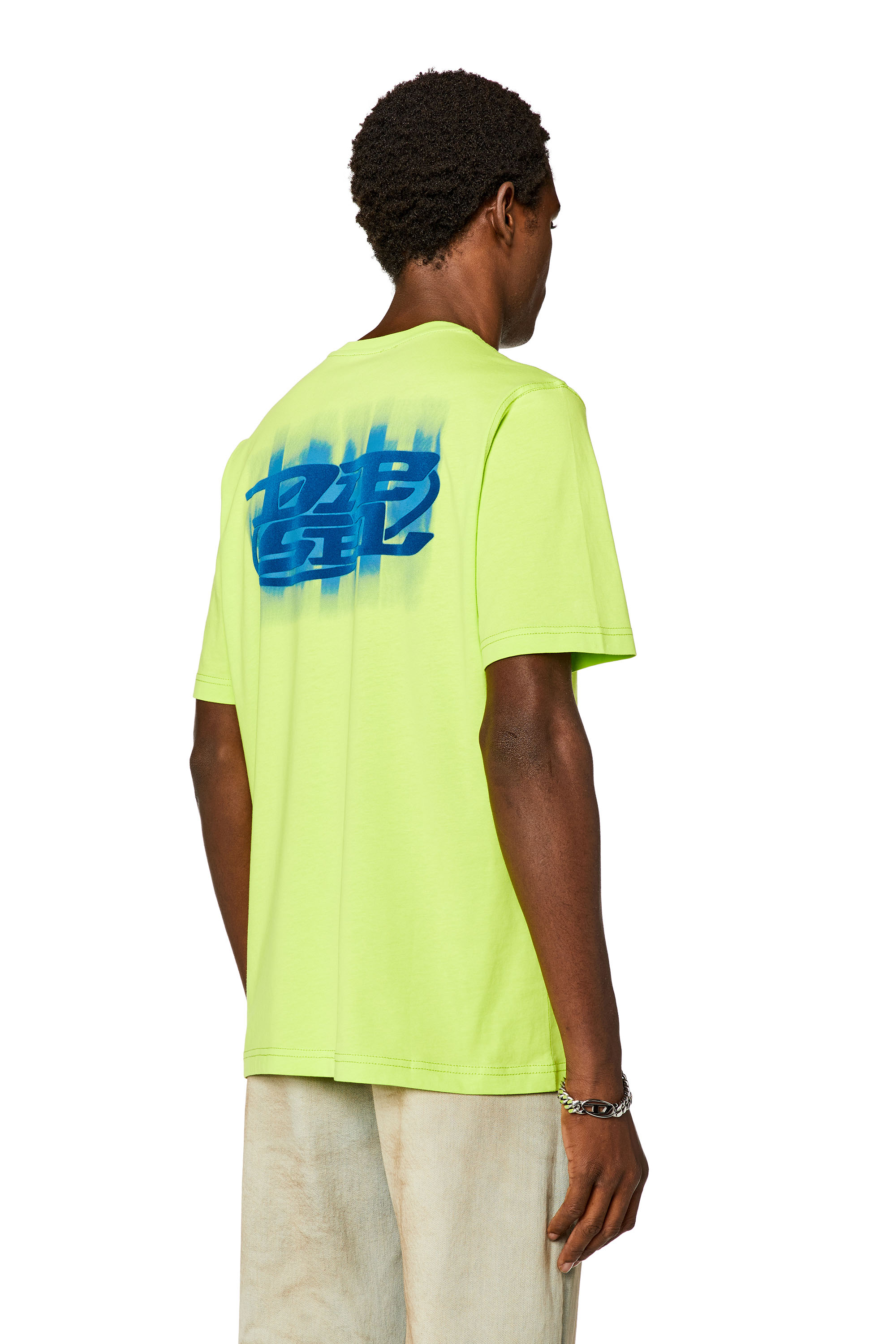 Diesel - T-JUST-N4, Man Logo-flocked T-shirt in organic cotton in Green - Image 4