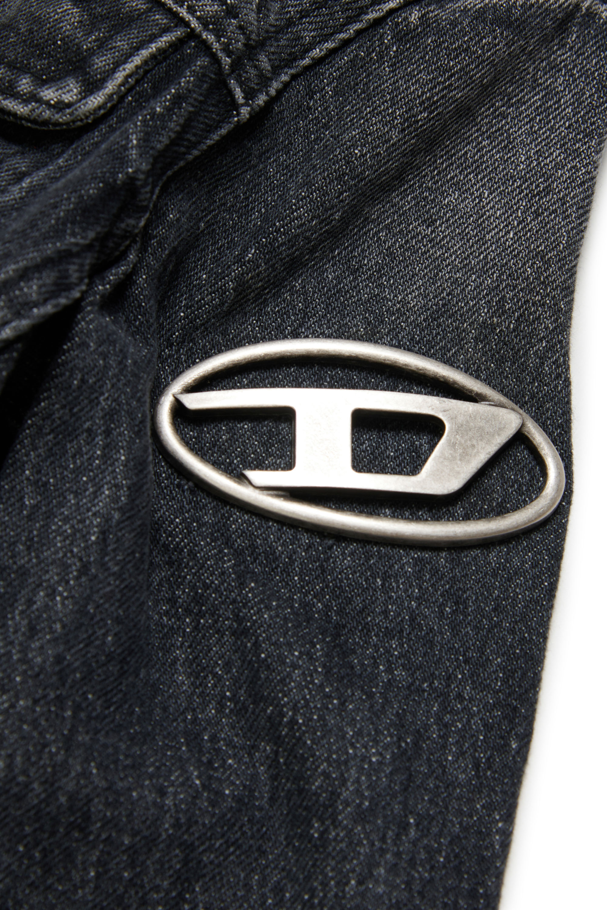 Diesel - JSLIMMY-S2-J, Woman Trucker jacket with Oval D plaque in Black - Image 4