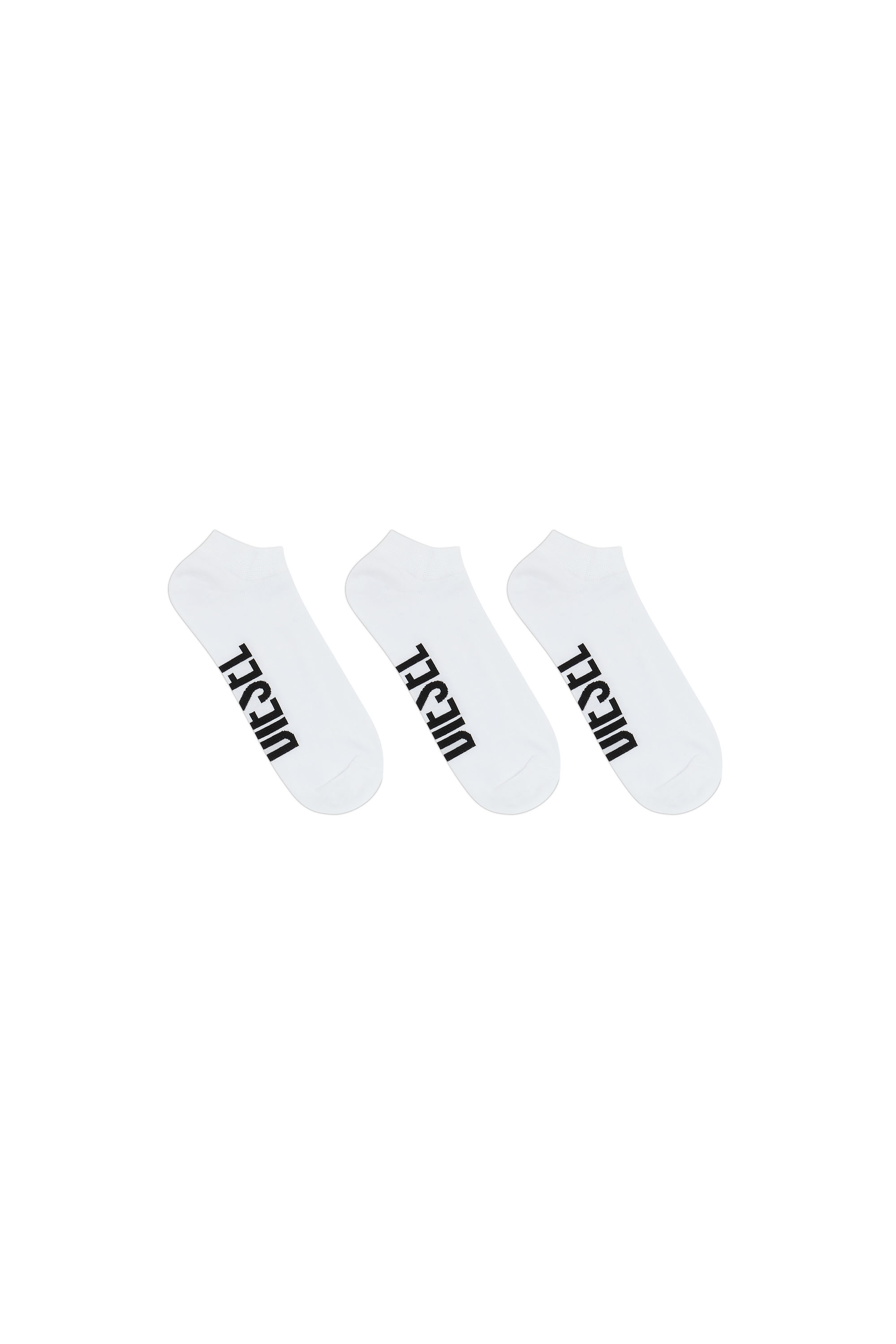 Diesel - SKM-GOST-THREEPACK, Man Three-pack low-cut logo socks in White - Image 1