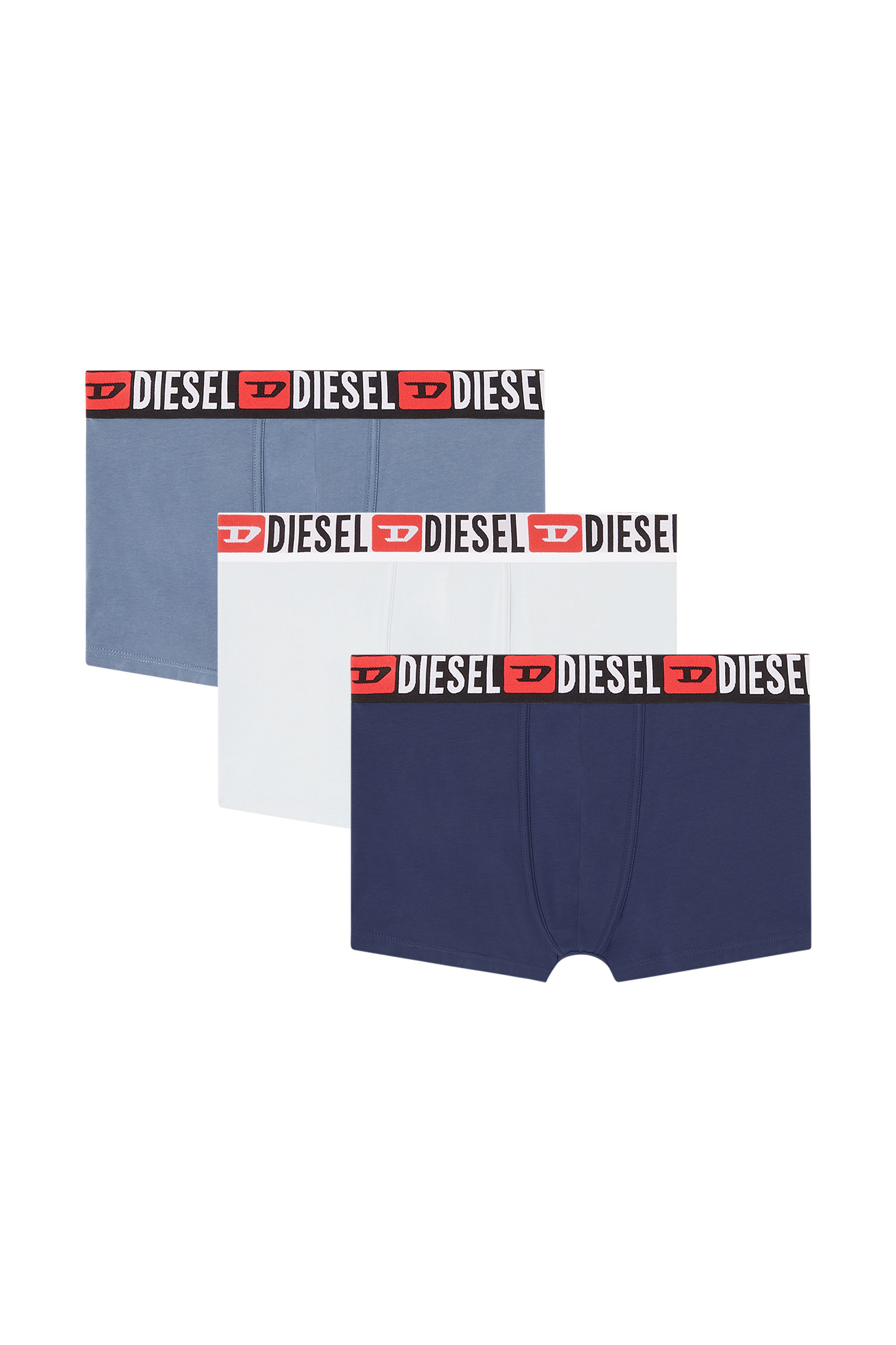 Diesel - UMBX-DAMIENTHREEPACK, Man's Three-pack of all-over logo waist boxers in White - 1
