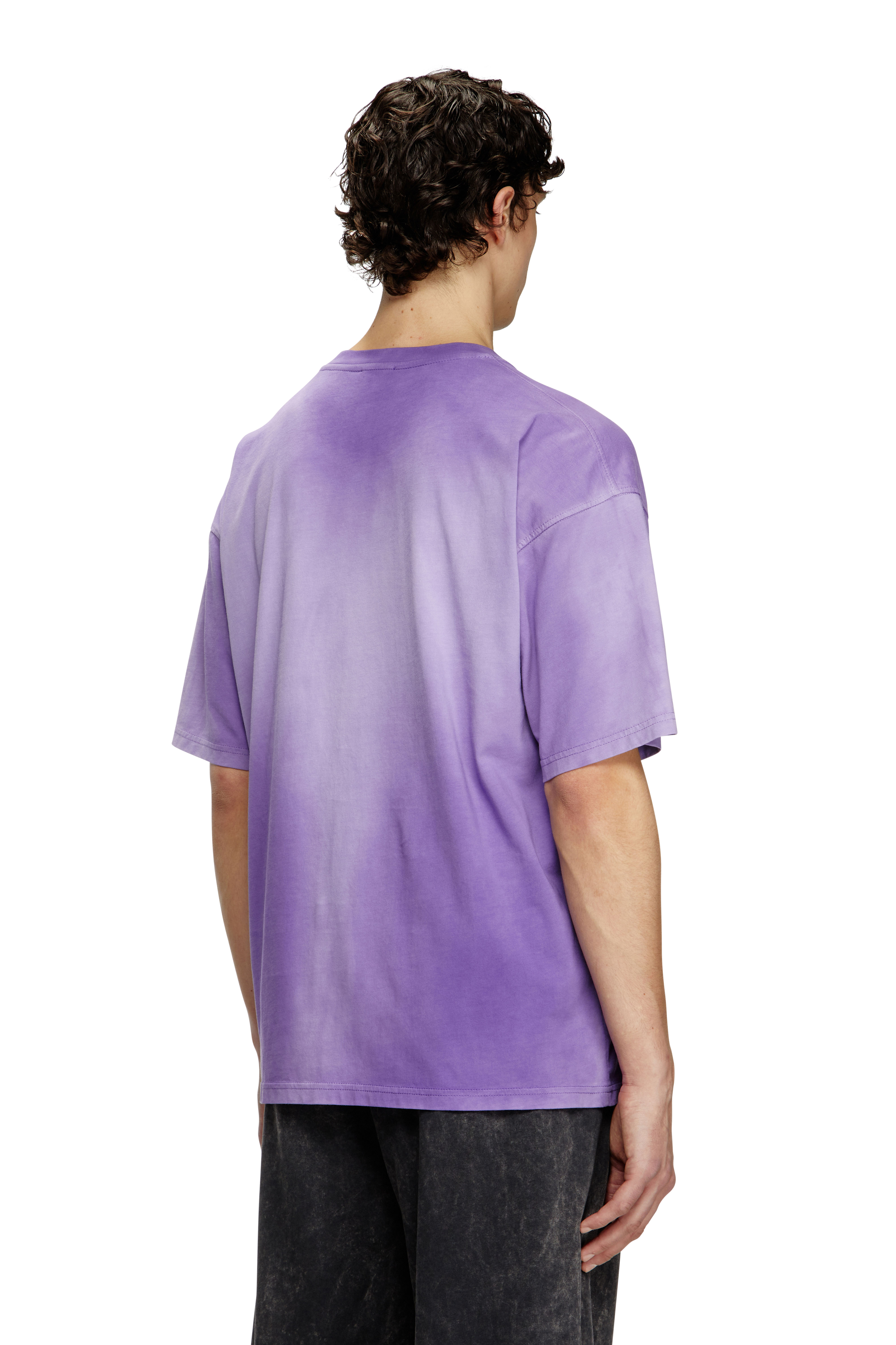 Diesel - T-BOXT-R27, Man's Faded T-shirt with micro logo embroidery in Violet - 4