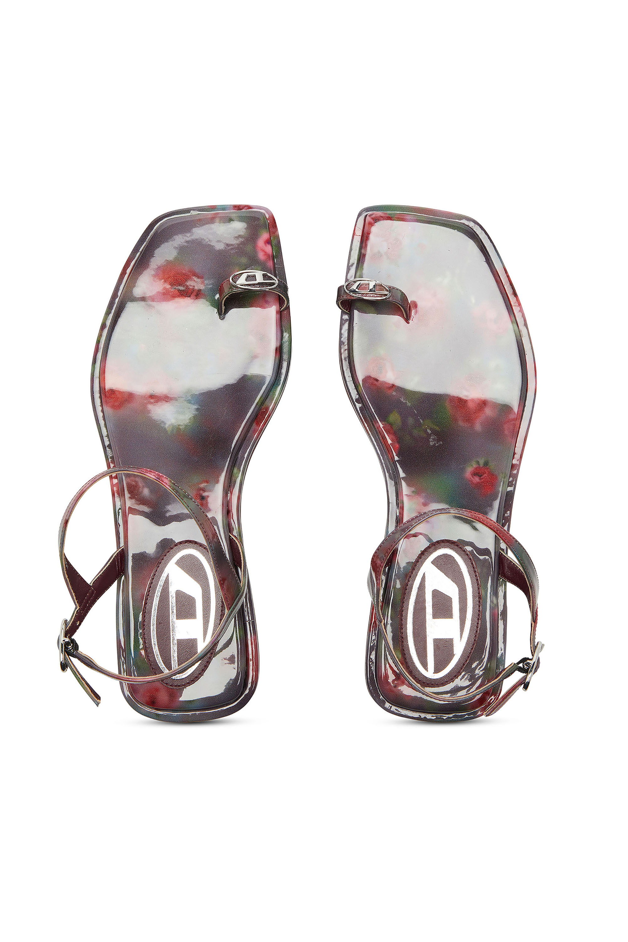 Diesel - D-AMBER INFRA 0, Woman's D-Amber - Sandals with all-over print in Violet/Pink - 4