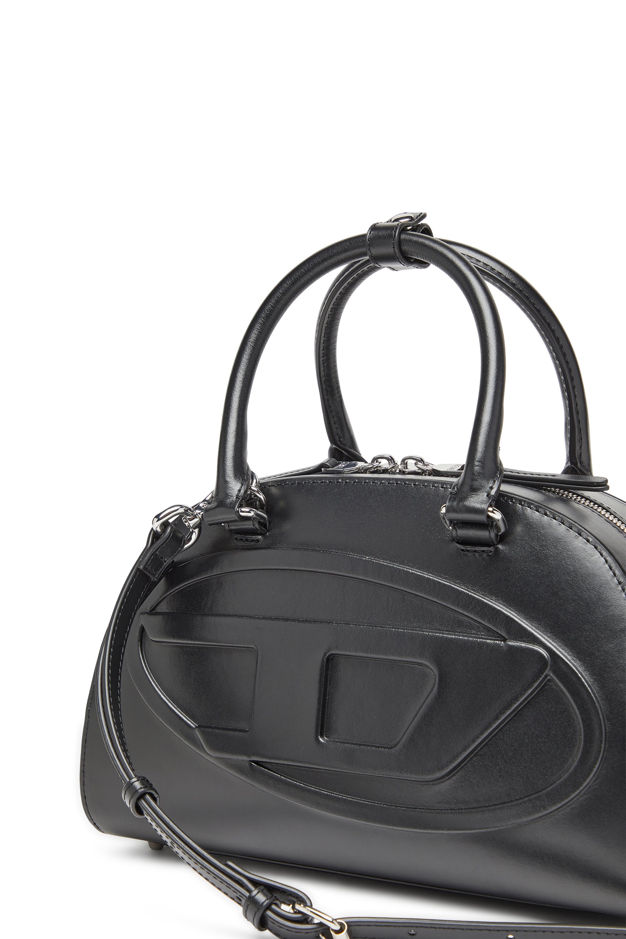 Diesel - 1DR DOME TOP HANDLE, Woman's 1DR Dome-Leather bowling bag in Black - 5