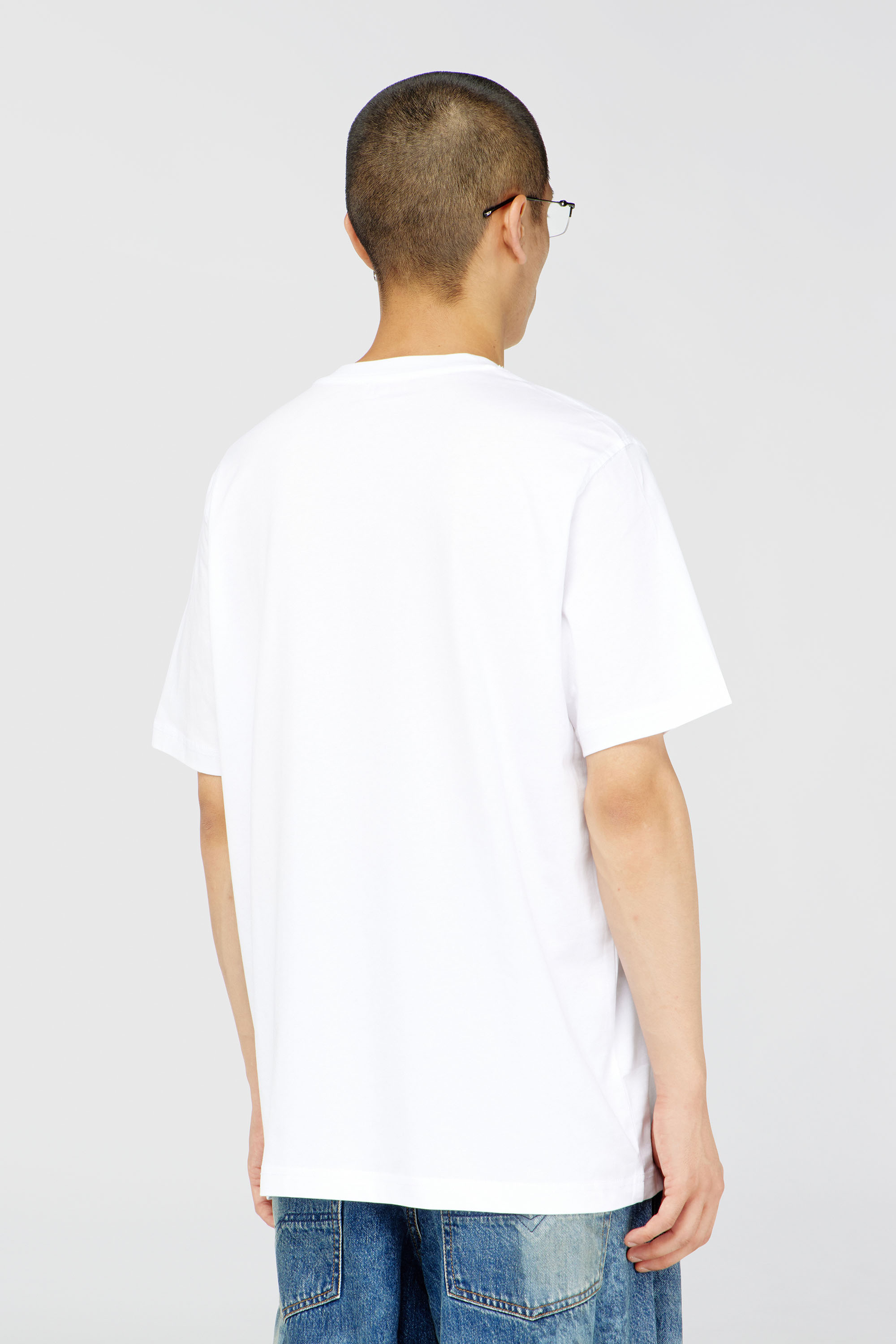 Diesel - T-ADJUST-Q7, Man's T-shirt with blurry Diesel logo in White - 4