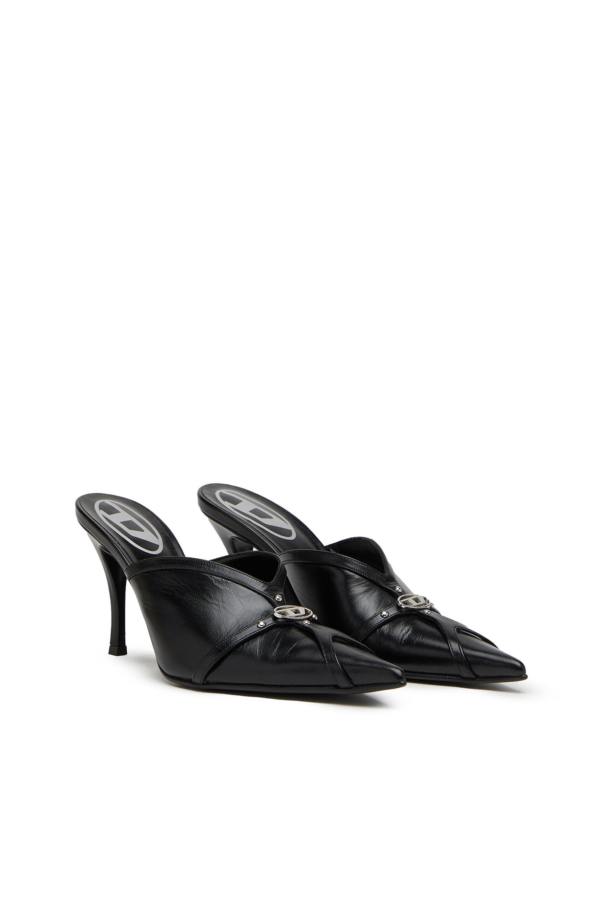 Diesel - D-ELECTRA ML, Woman D-Electra ML - Stiletto mules with cage upper in Black - Image 2