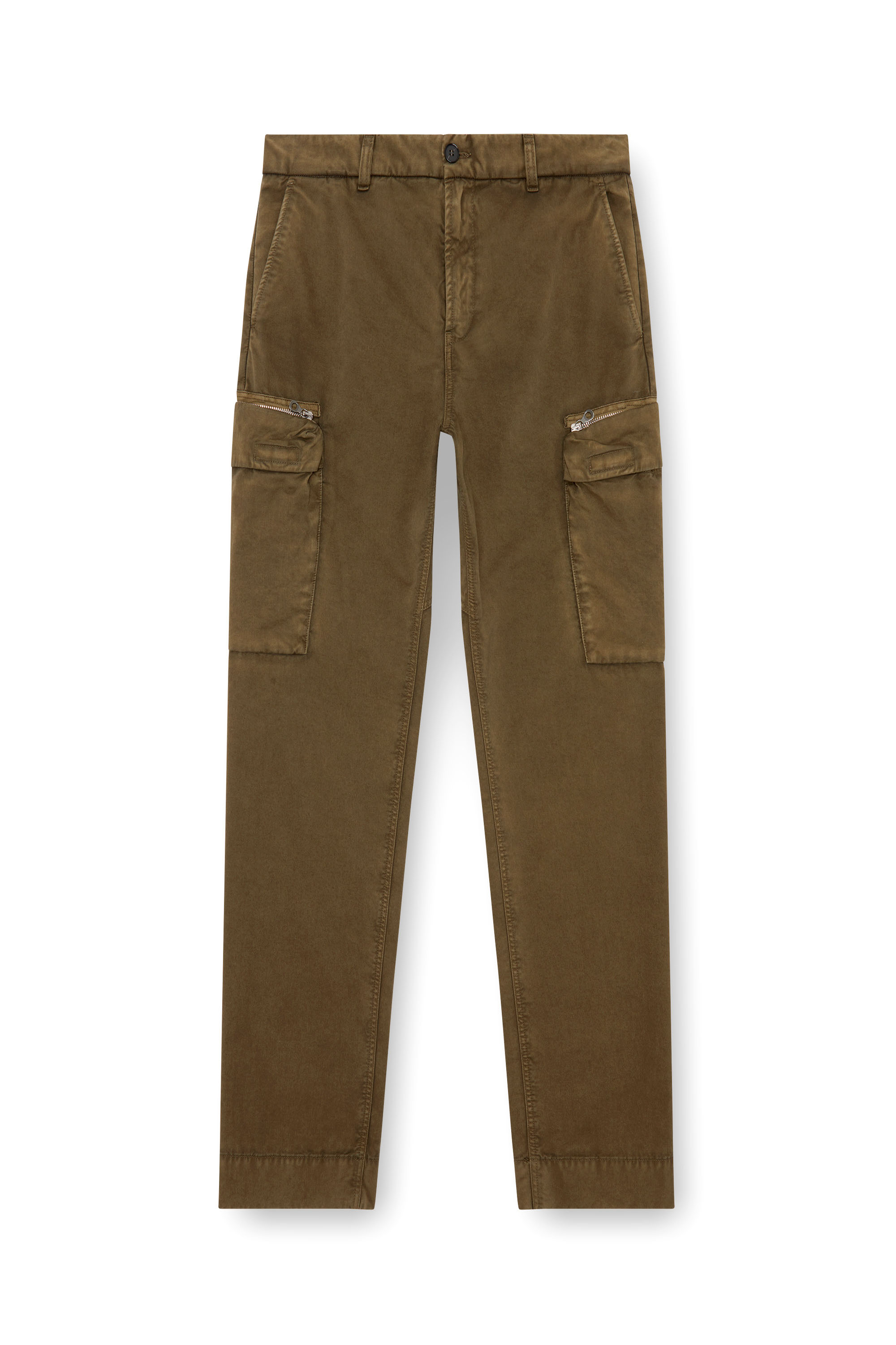 Diesel - P-YE, Man's Pants in faded peachskin twill in Military Green - 3