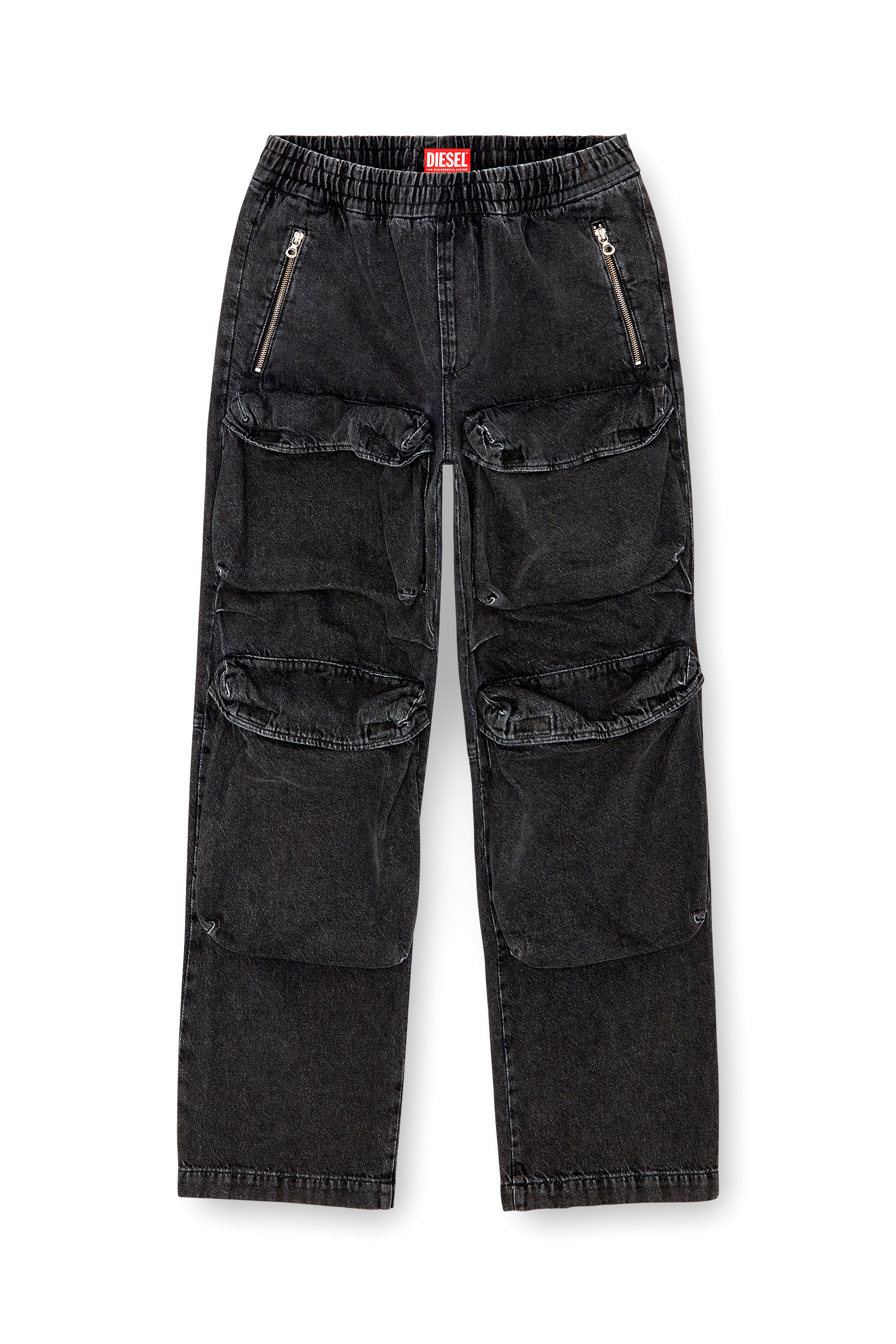 Diesel - Man's Straight Jeans D-Baertson 0CBDH, Black/Dark grey - 3