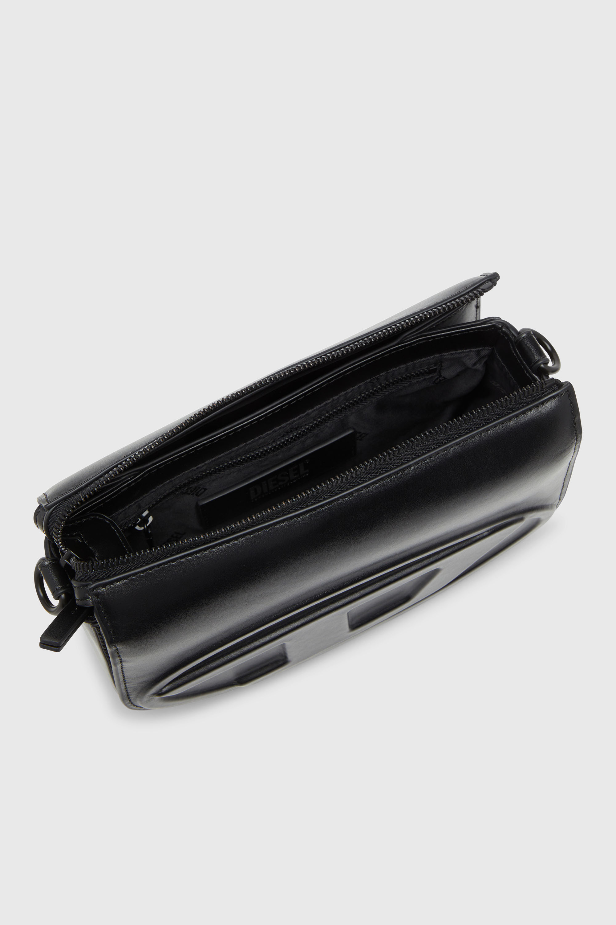 Diesel - 1DR CAMERA BAG, Unisex's 1DR-Camera bag in premium leather in Black - 3