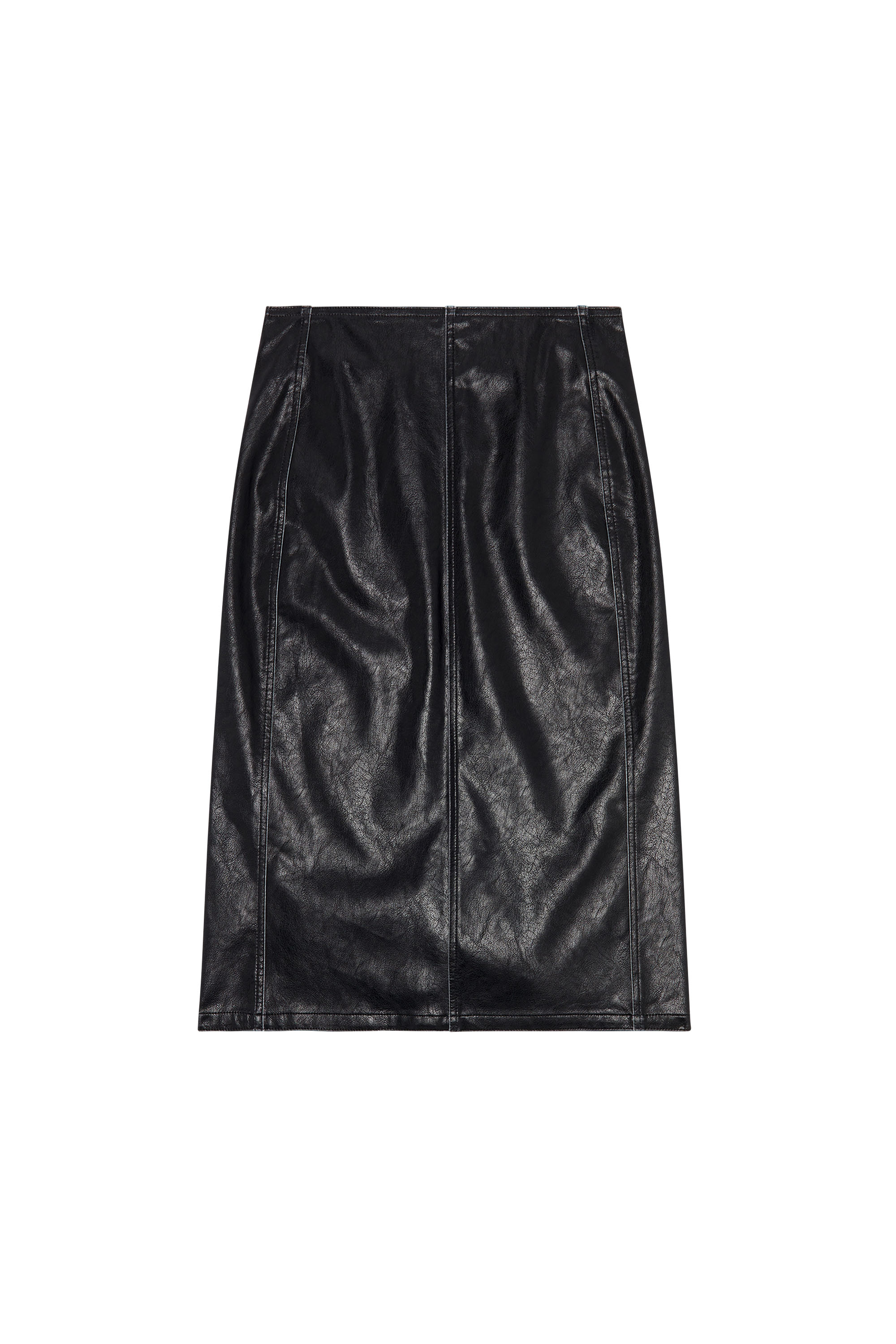 Diesel - O-TATEN, Woman Midi skirt in supple technical fabric in Black - Image 5