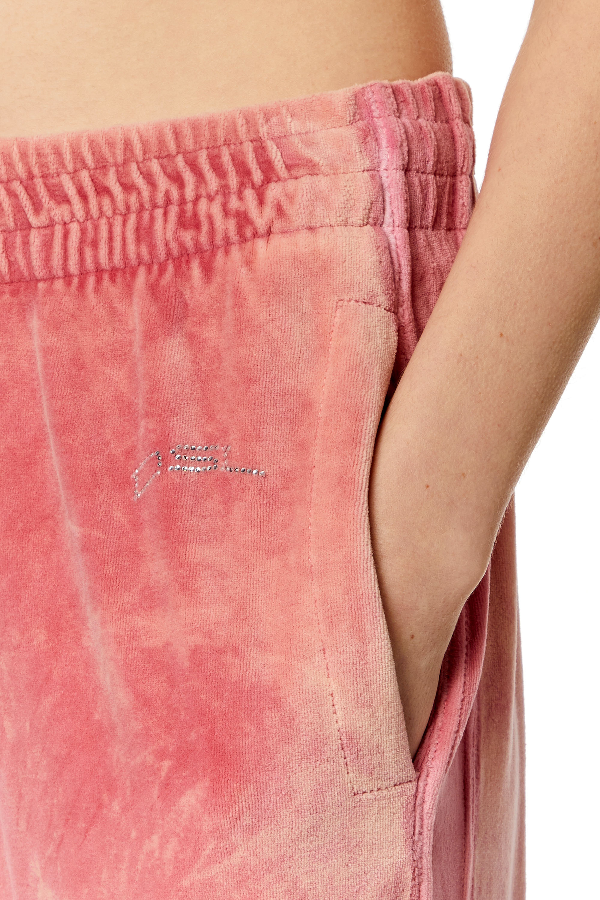 Diesel - P-MARTYN, Woman Acid-wash chenille wide-leg sweatpants in Pink - Image 4