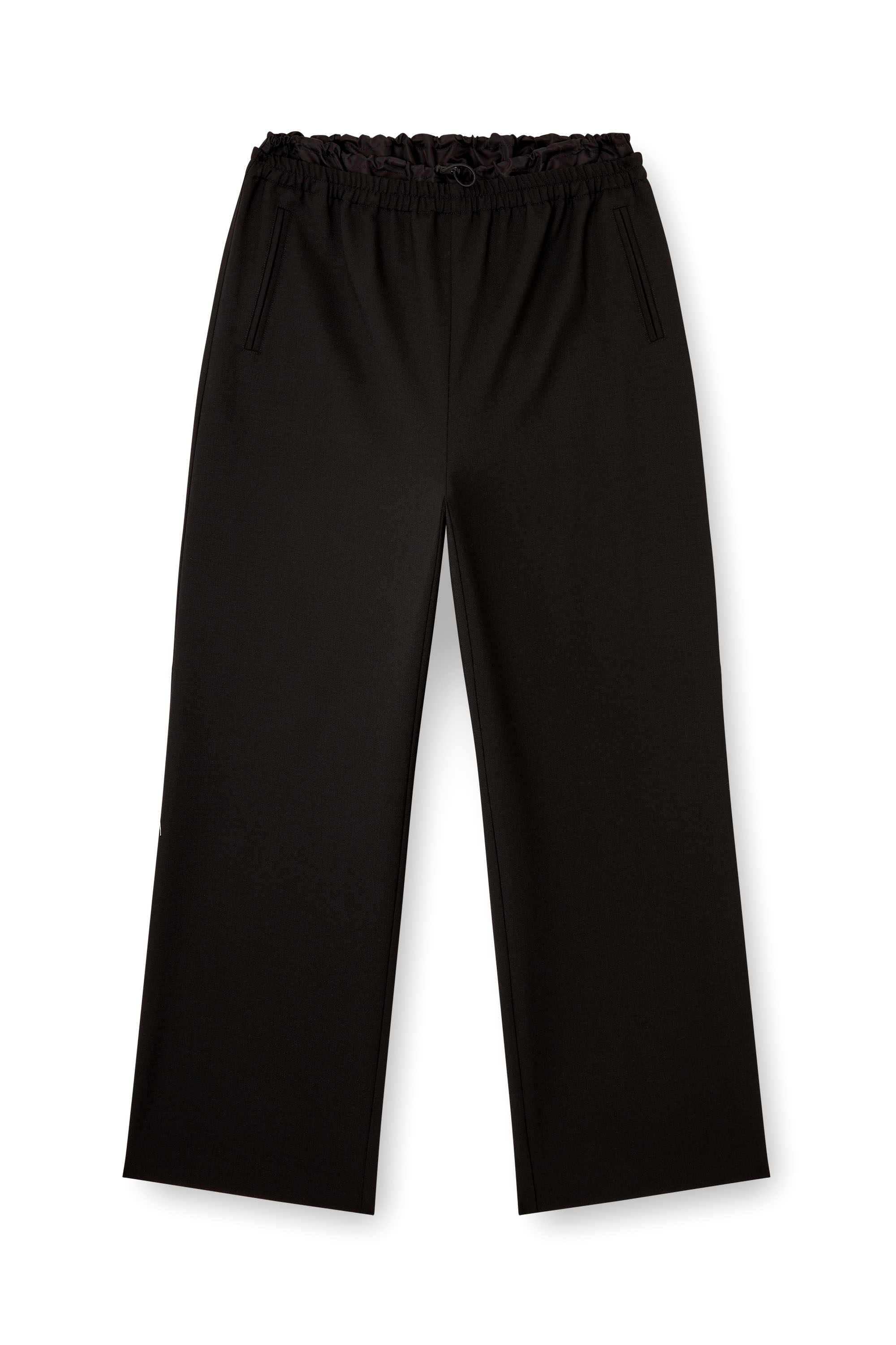 Diesel - P-YRITE-R2, Woman's Wool pants with drawstring in Black - 3