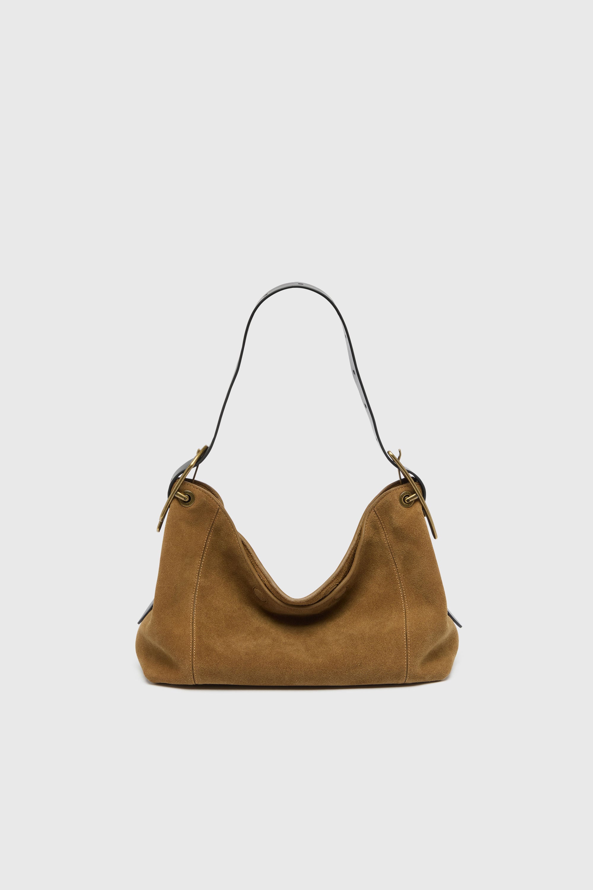 Diesel - D-LINE HOBO S, Woman's D-Line-Shoulder bag in waxed suede in Light Brown - 2