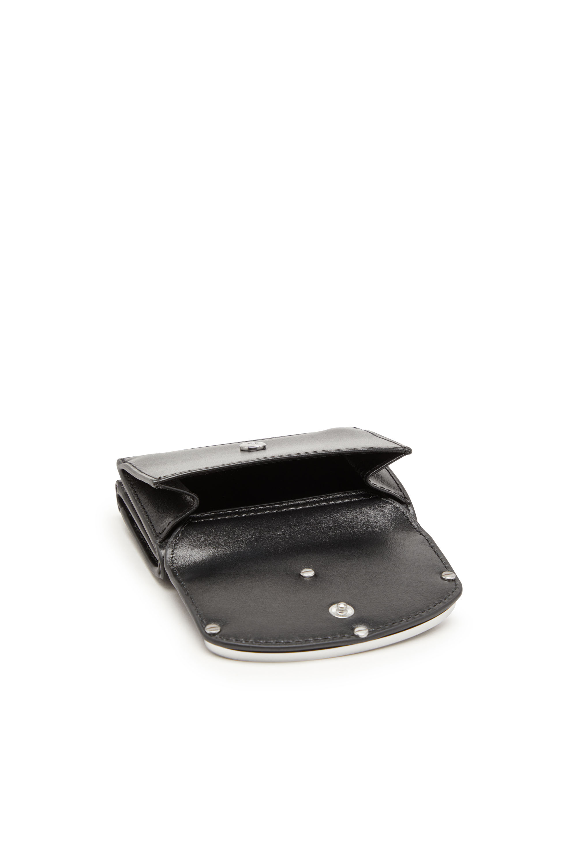 Diesel - 1DR TRI FOLD COIN XS II, Woman Tri-fold wallet in leather in Black - Image 4